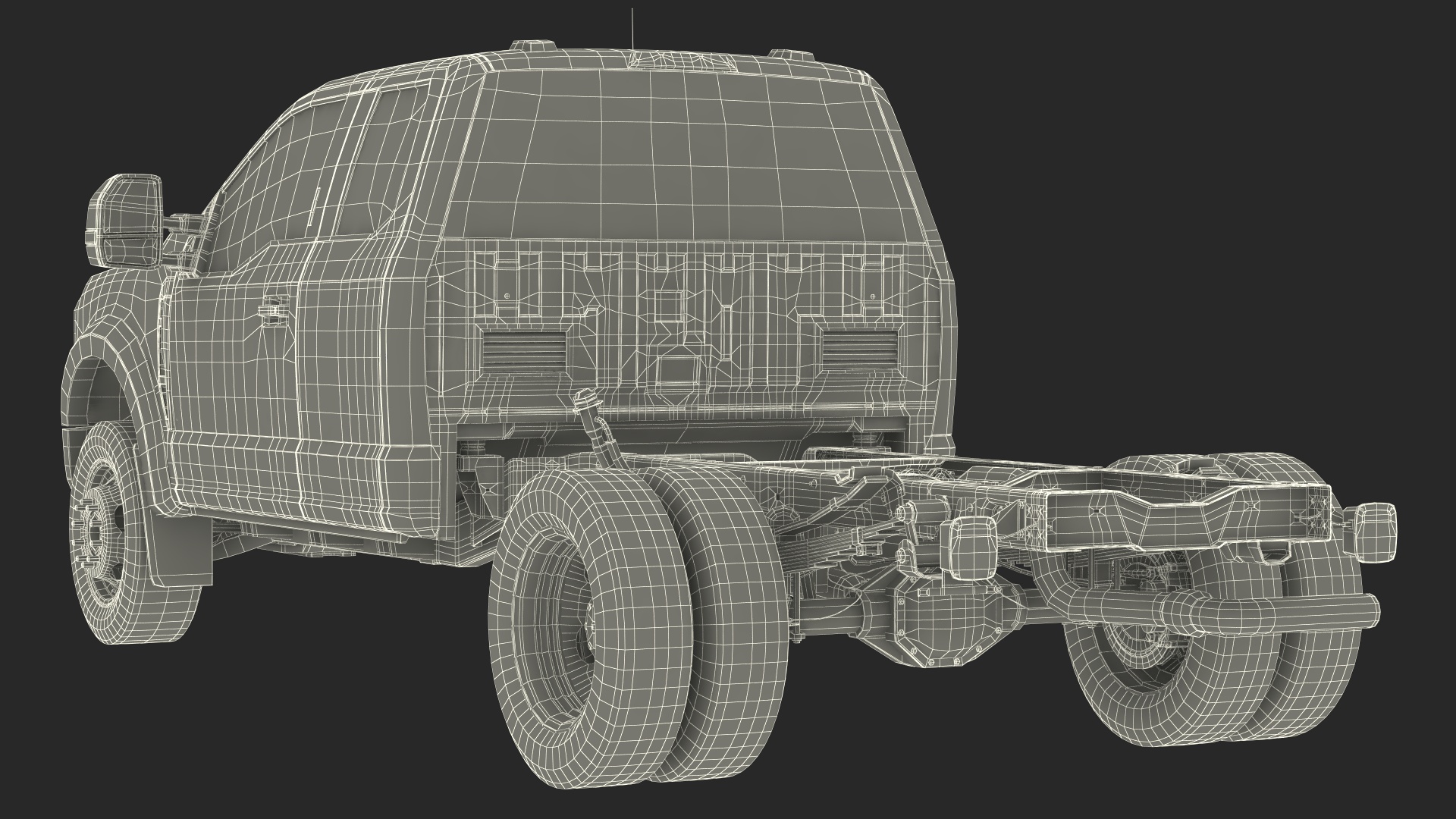 3D model Super Duty F550 2023 Ford Long Cab Rigged for Cinema 4D