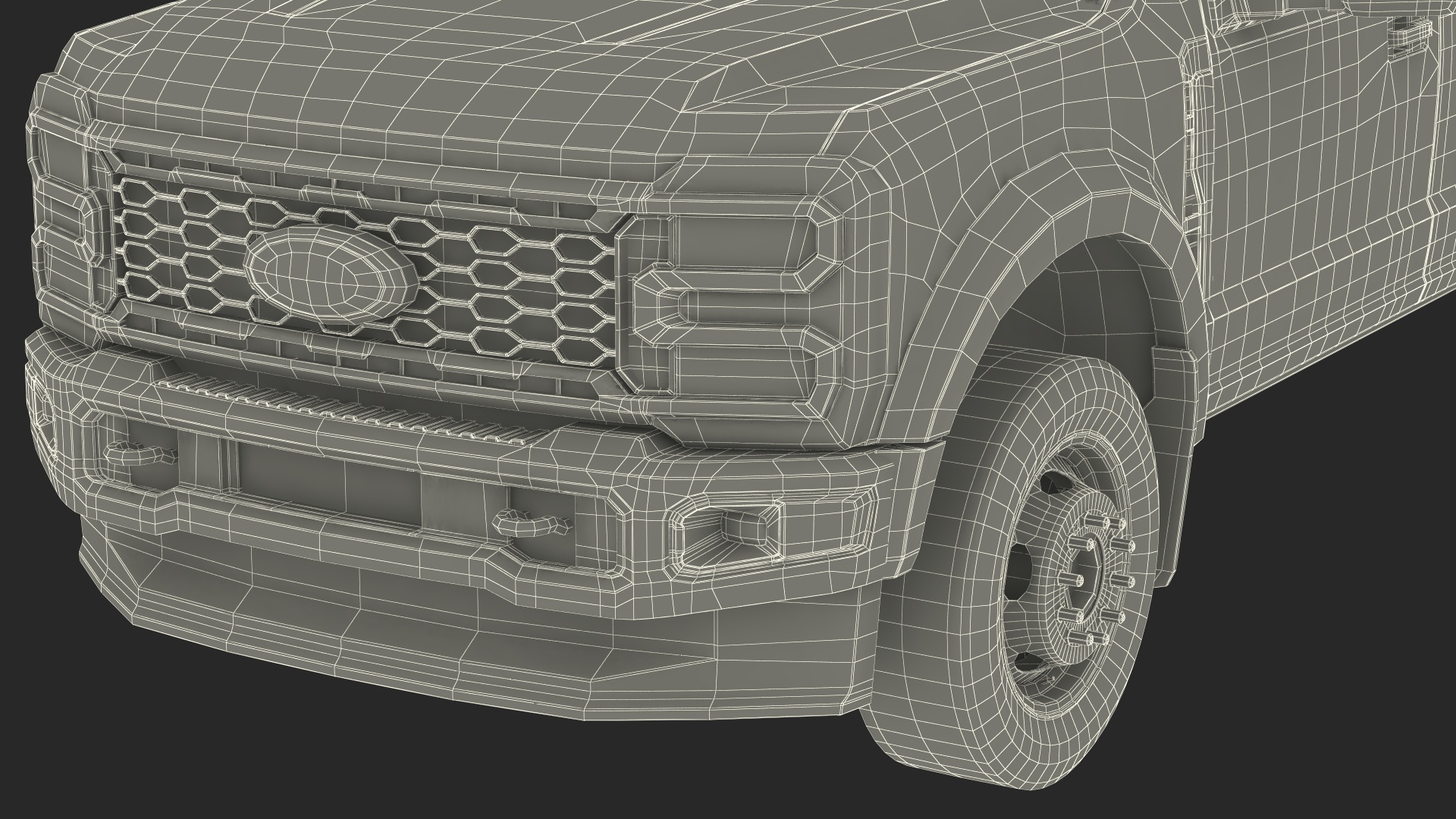3D model Super Duty F550 2023 Ford Long Cab Rigged for Cinema 4D