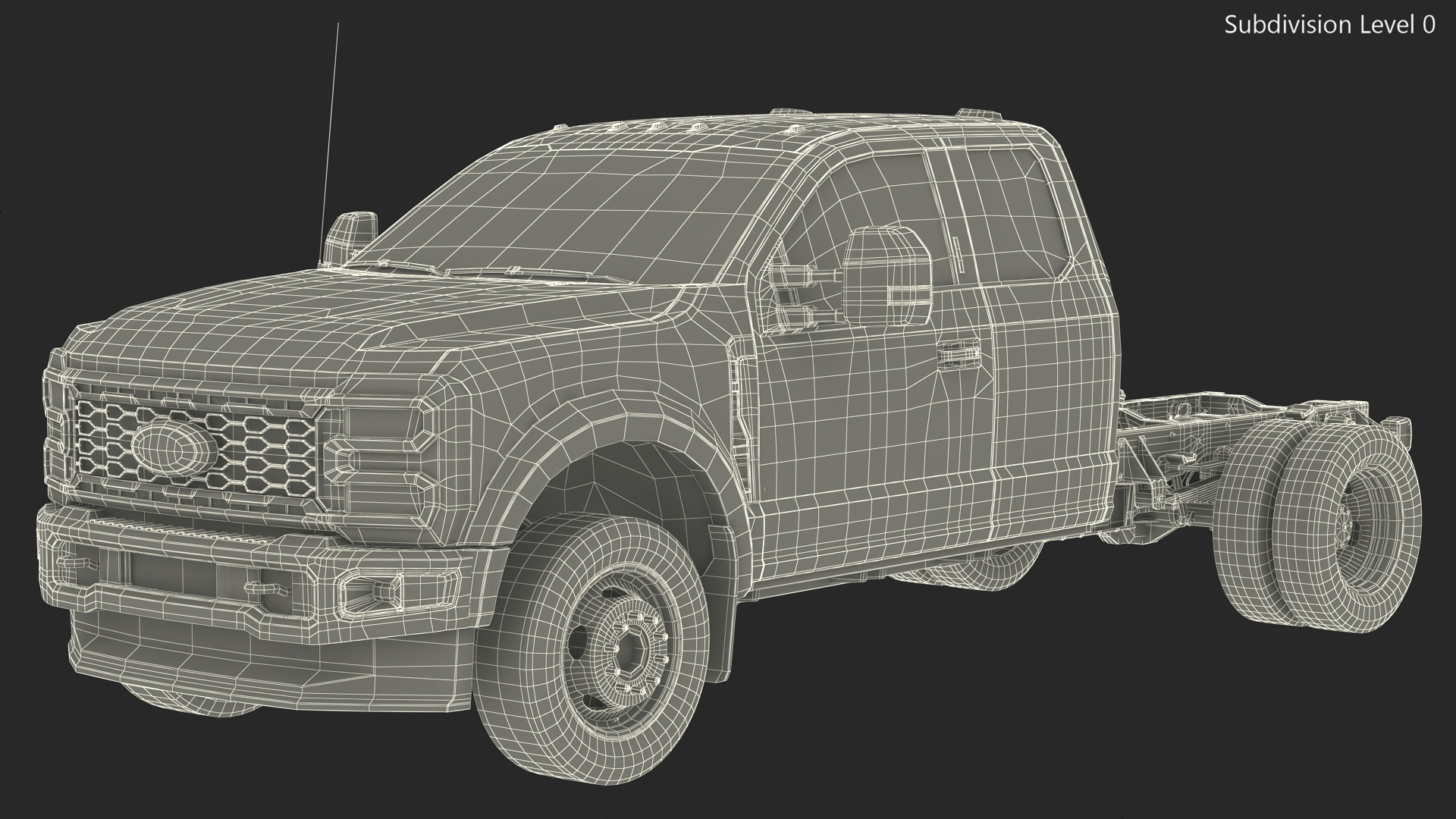 3D model Super Duty F550 2023 Ford Long Cab Rigged for Cinema 4D