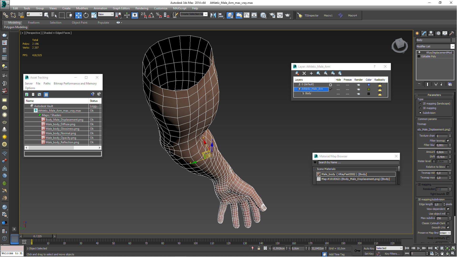 Athletic Male Arm 3D