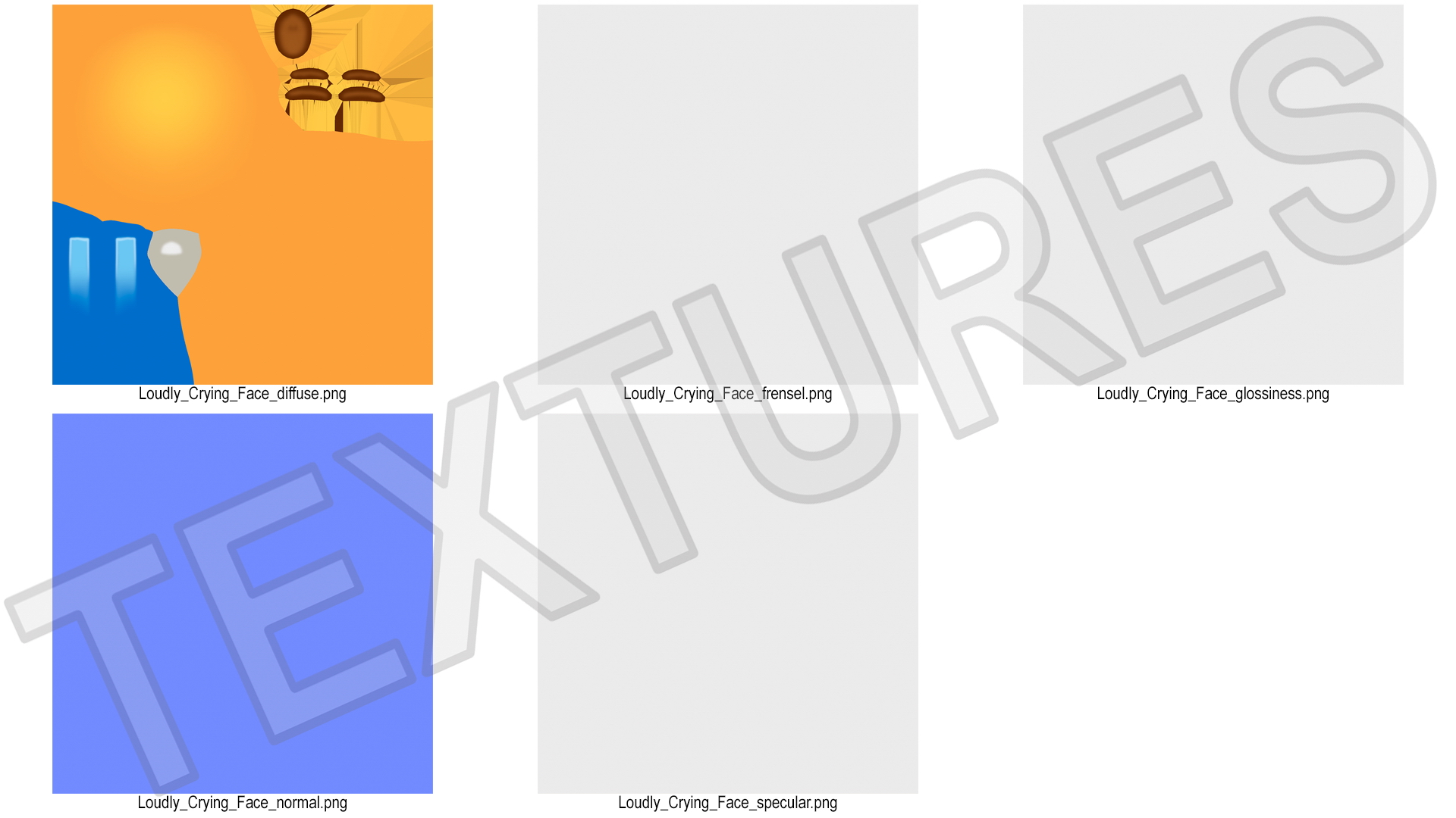 Emoji Loudly Crying Face 3D model