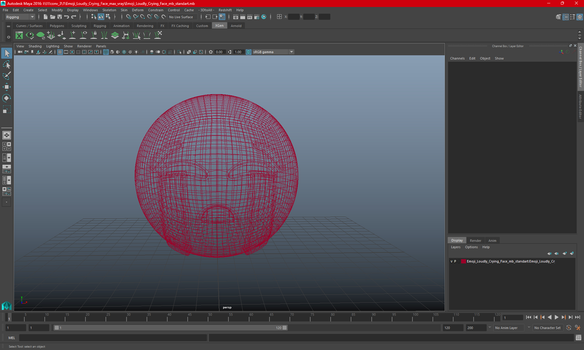 Emoji Loudly Crying Face 3D model