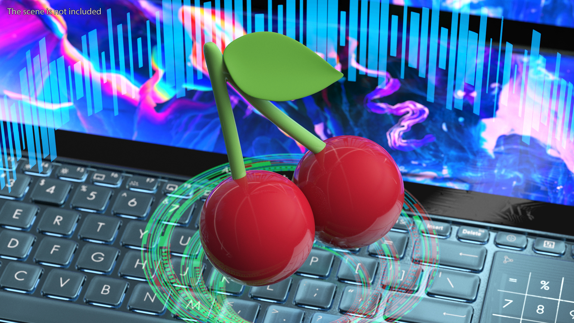 Cherries Emoji 3D model
