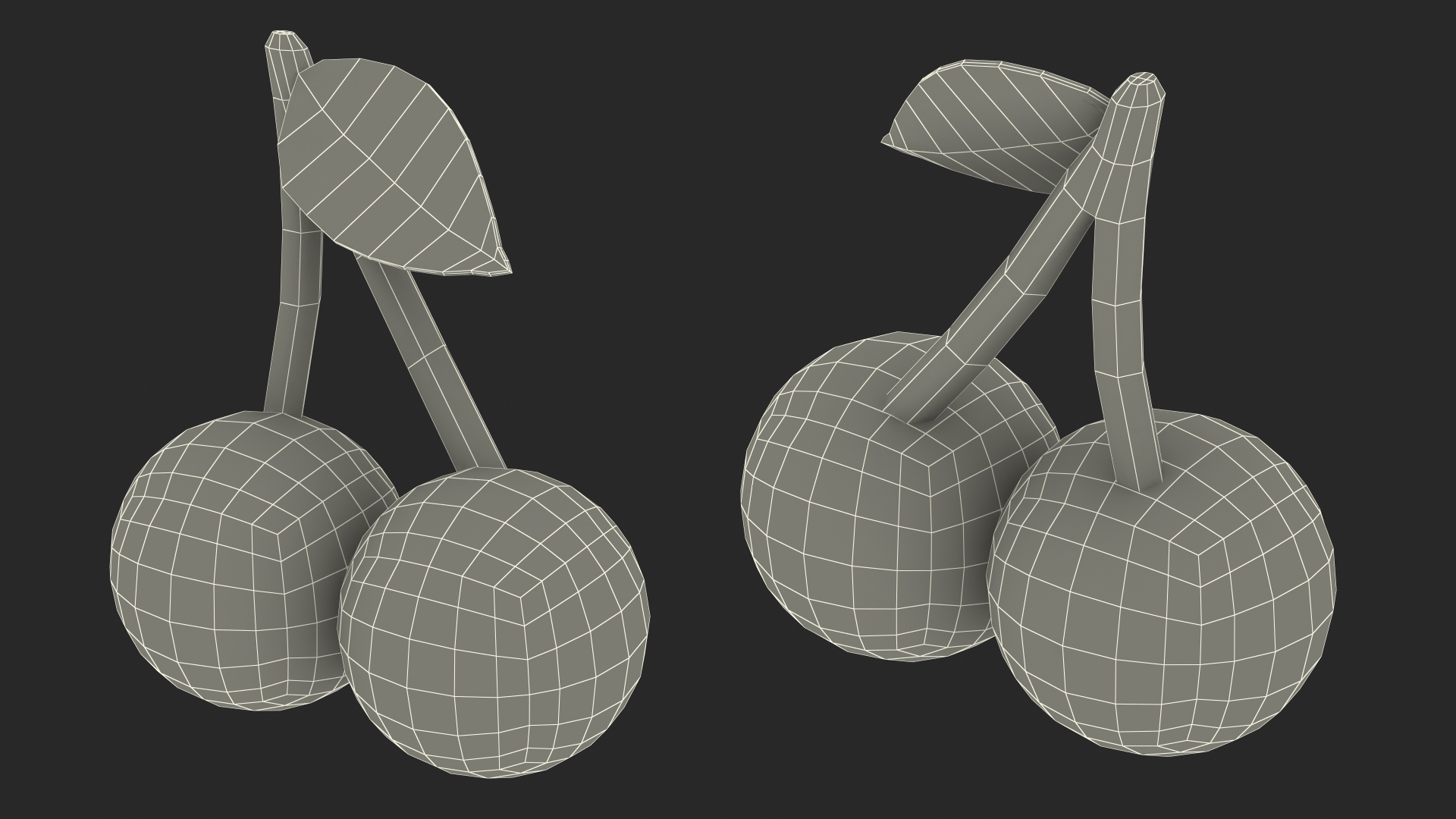Cherries Emoji 3D model