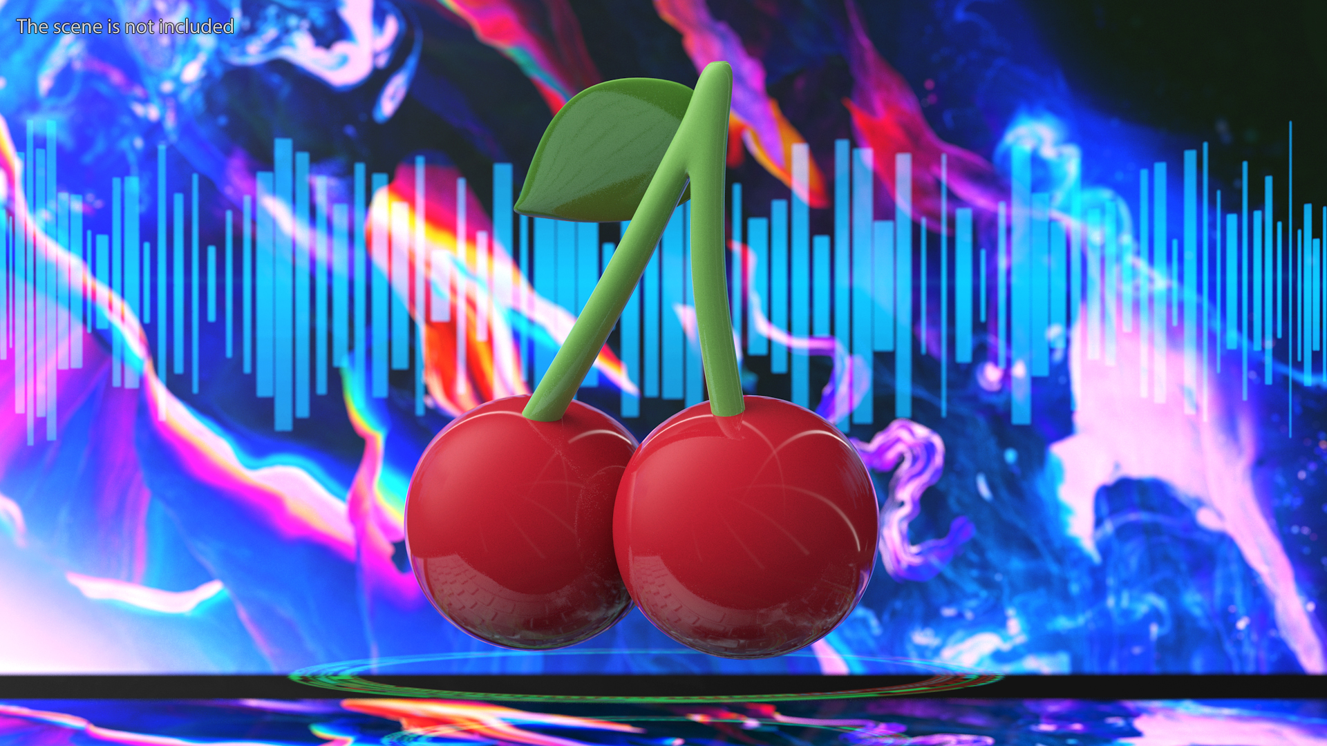Cherries Emoji 3D model