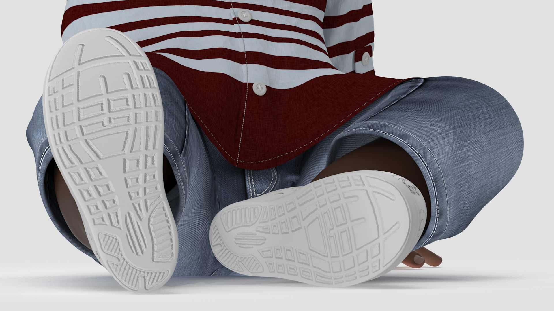 African Baby Boy Outdoor in Summer Outfit Sitting 3D model