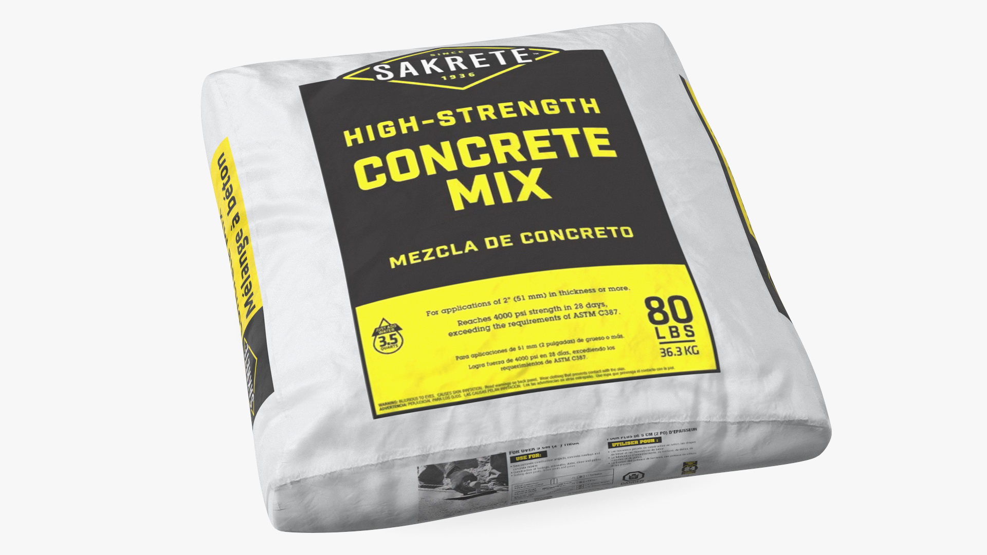 Lying Cement Sakrete 80 Lb White 3D