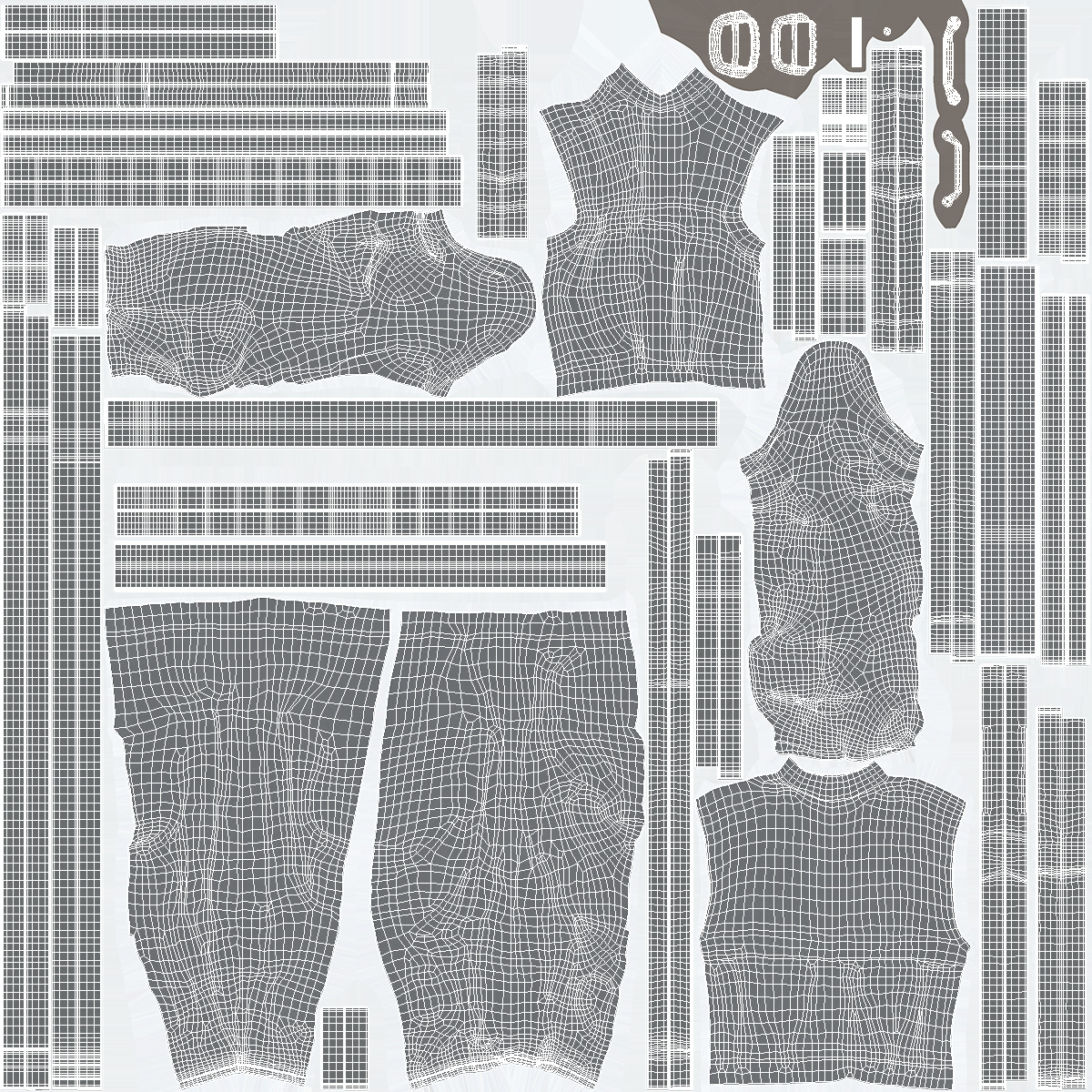 3D Asian Man Patient in Straitjacket model