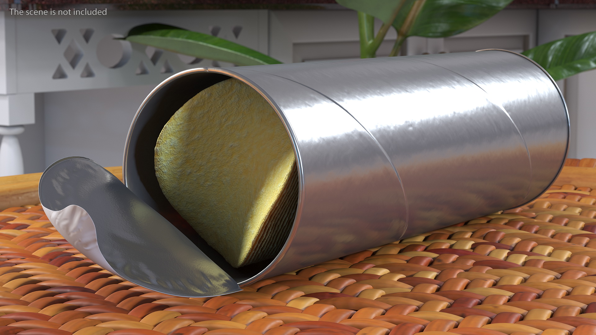 Opened Foil Tube with Potato Chips 3D model
