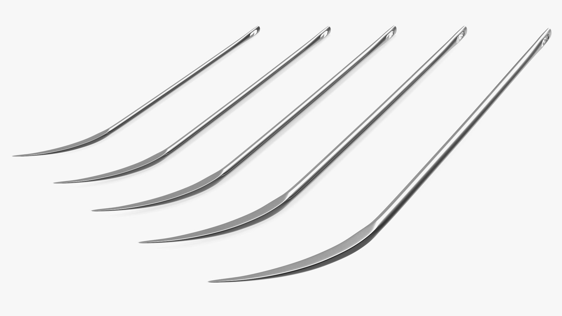 Half Curved Cutting Edge Surgeon Needles Set 3D model