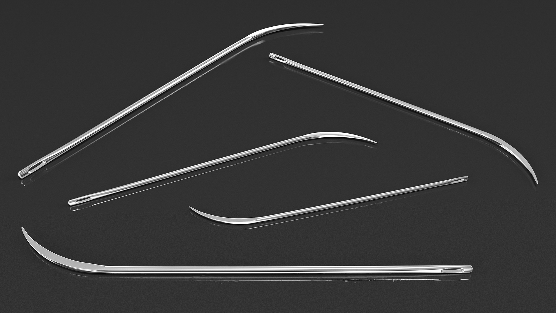 Half Curved Cutting Edge Surgeon Needles Set 3D model