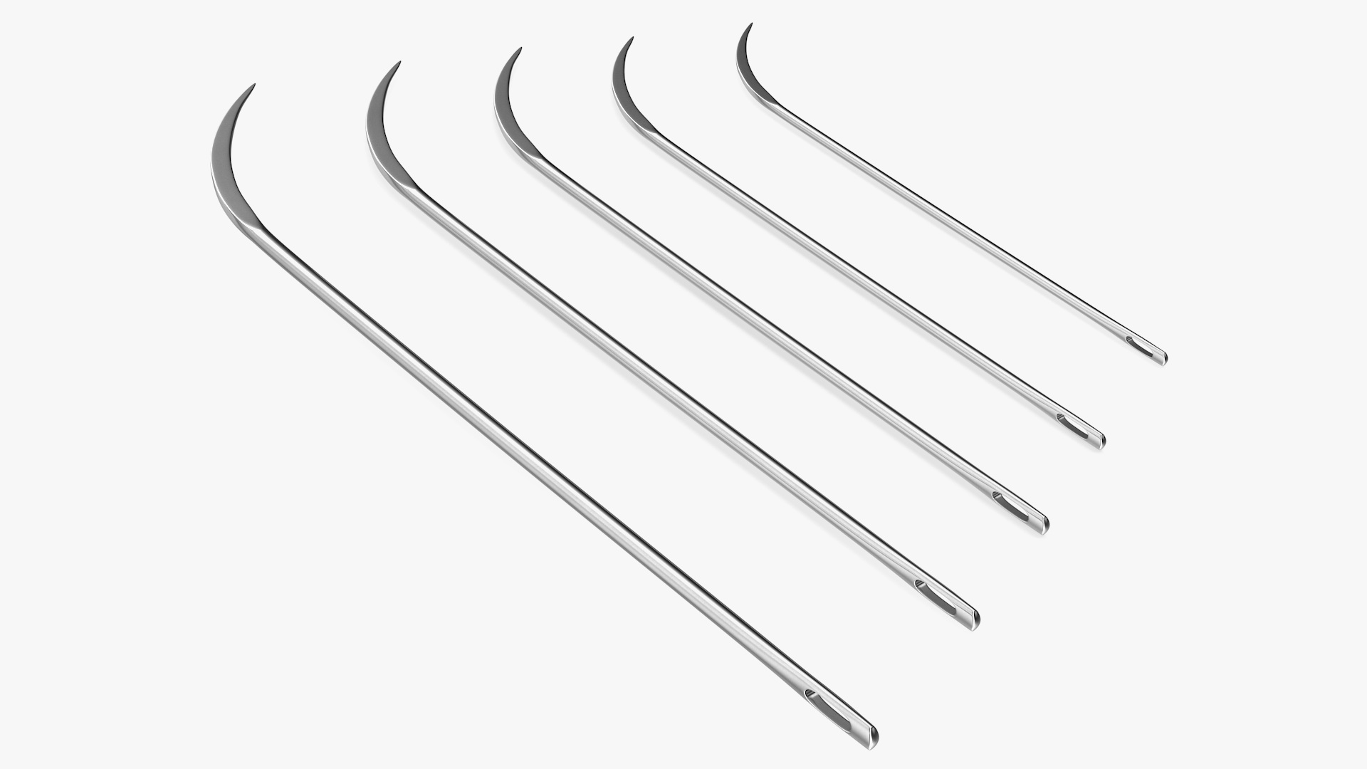 Half Curved Cutting Edge Surgeon Needles Set 3D model