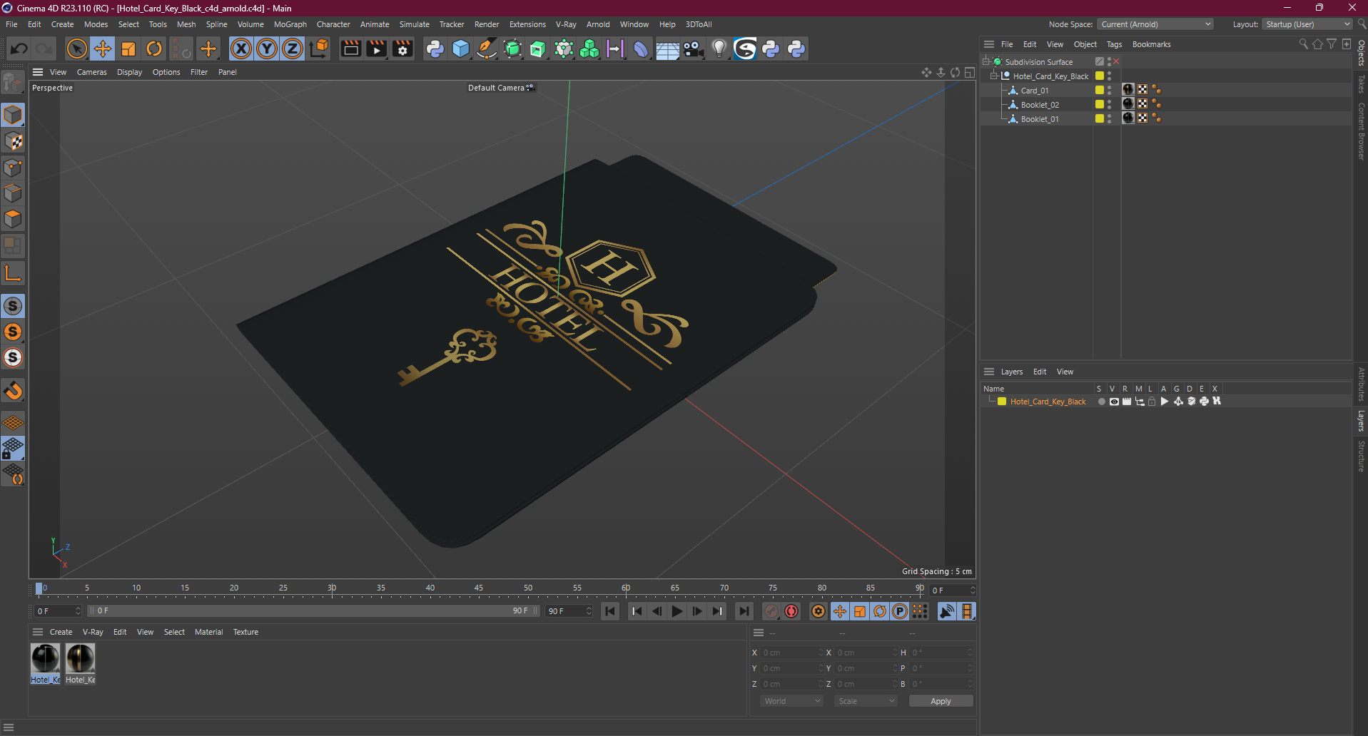 3D model Hotel Card Key Black
