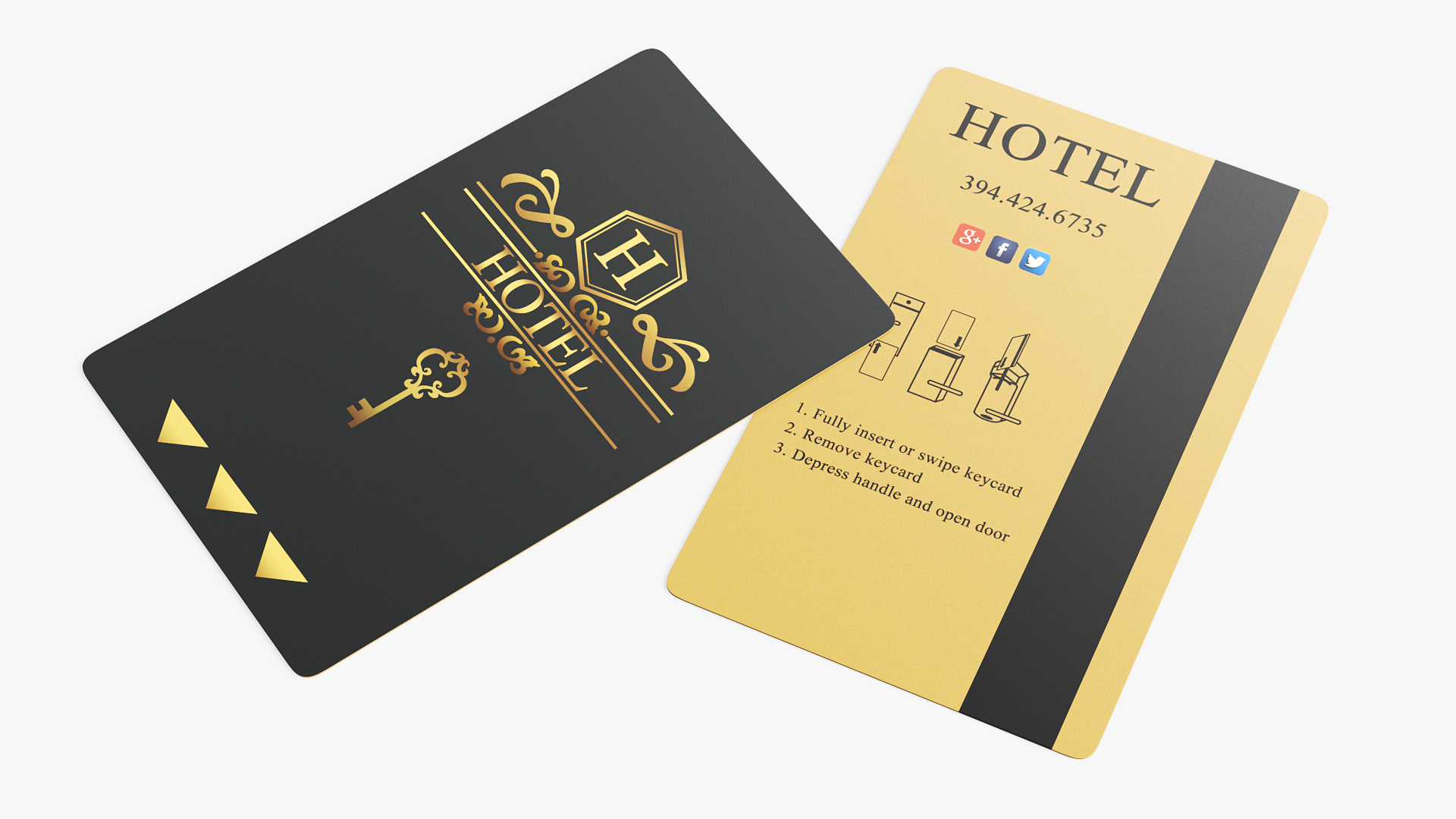 3D model Hotel Card Key Black