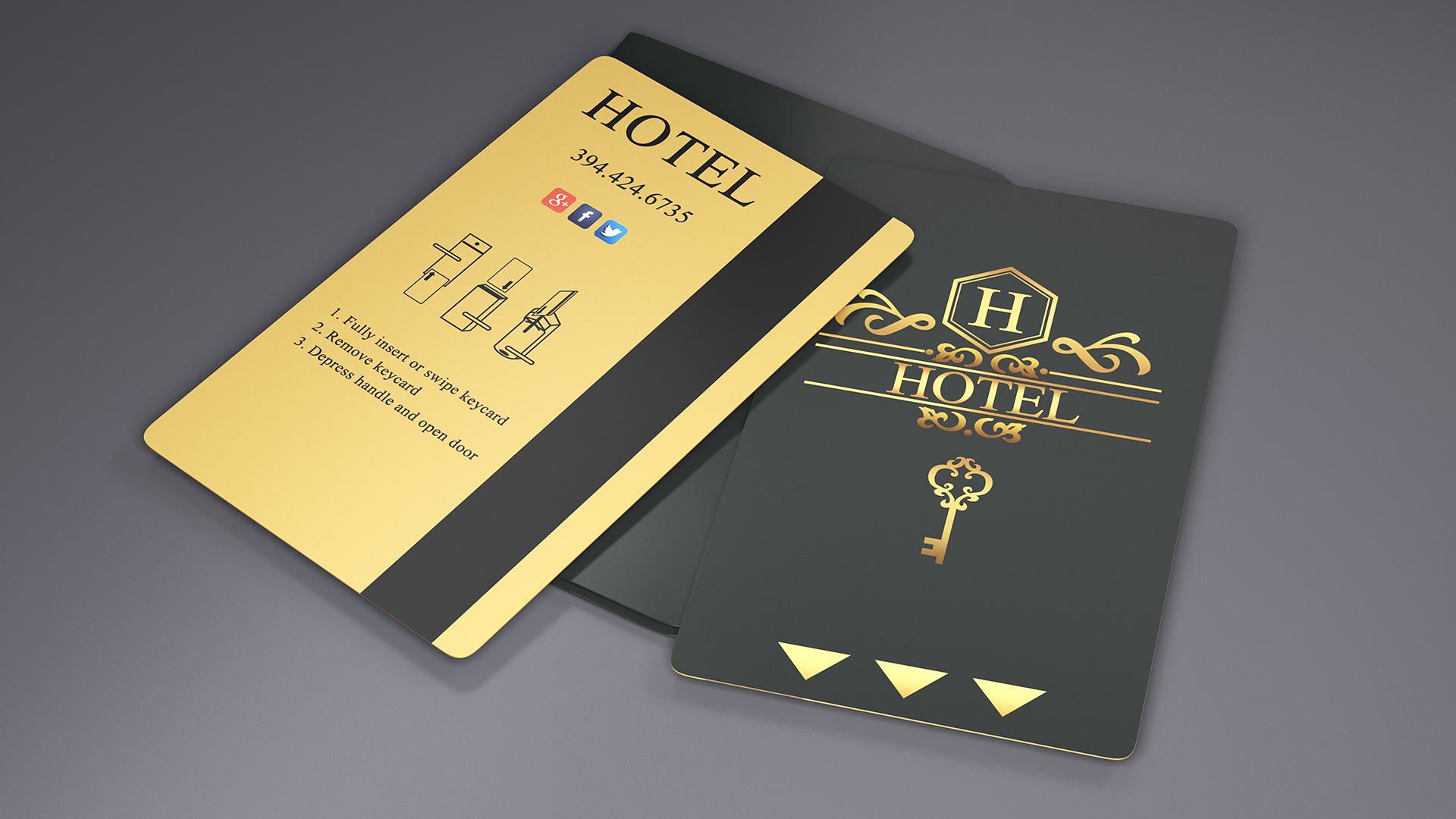 3D model Hotel Card Key Black