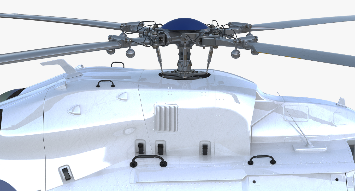 3D Medium Utility Transport Helicopter Kawasaki BK 117 Rigged model