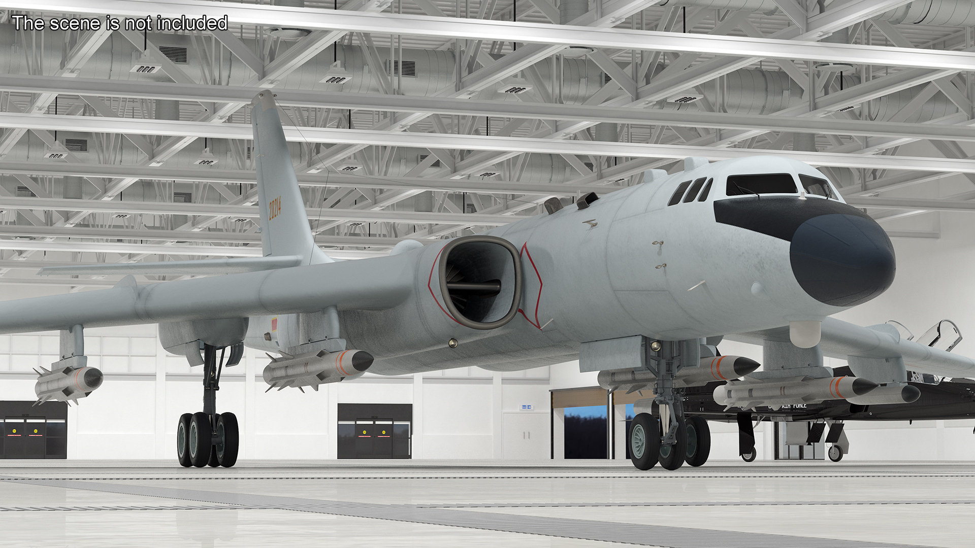 Xian H-6 China Strategic Bomber with Weapon Maritime Strike 3D model