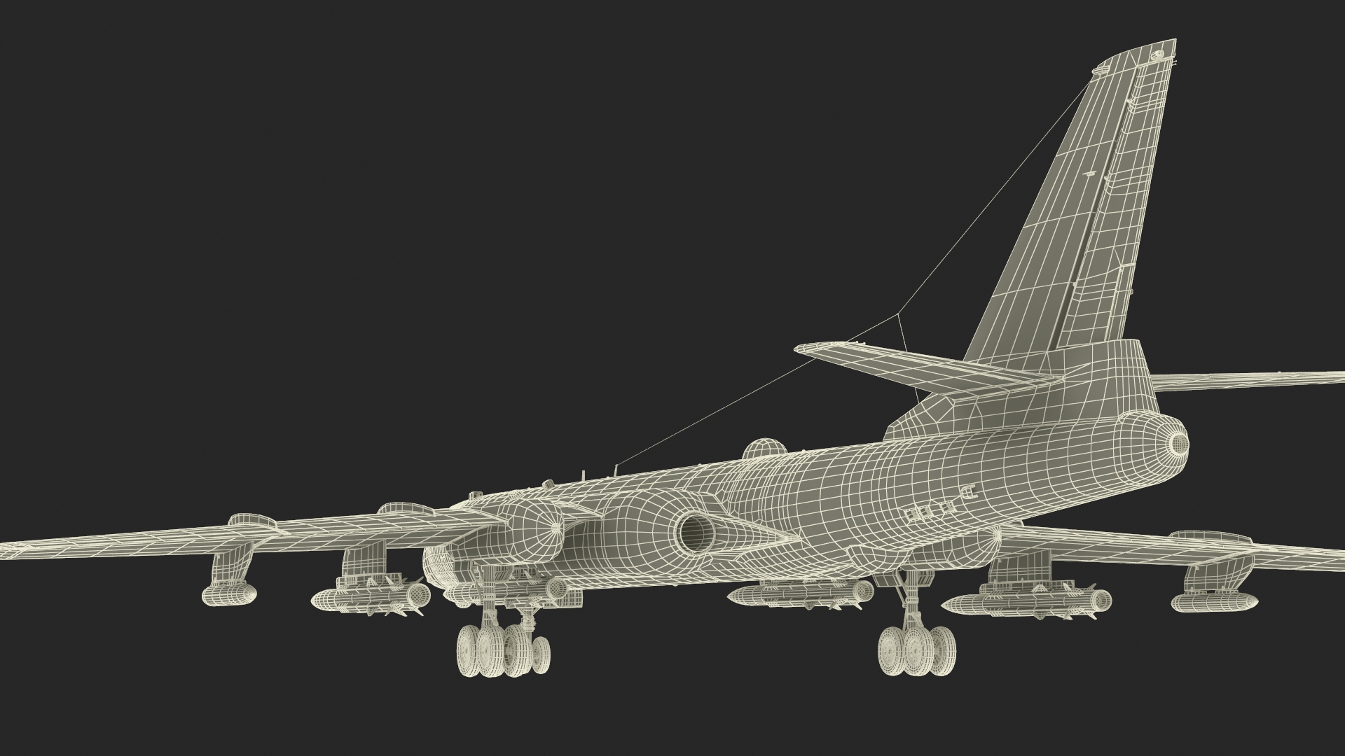 Xian H-6 China Strategic Bomber with Weapon Maritime Strike 3D model