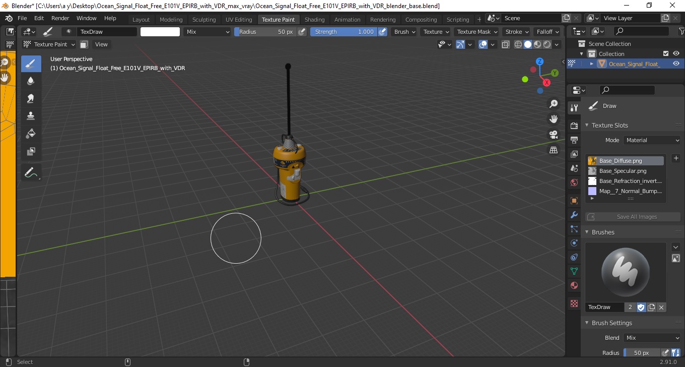 Ocean Signal Float Free E101V EPIRB with VDR 3D model