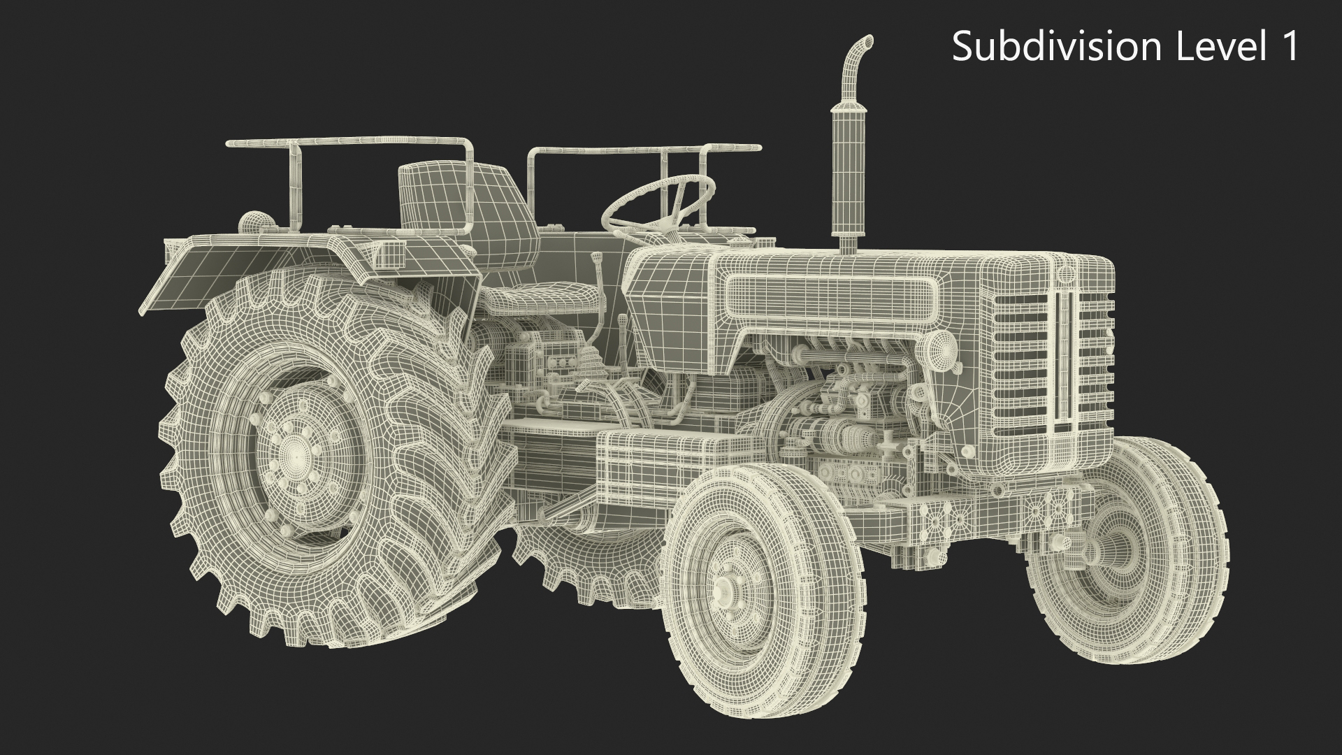 Mahindra 595DI Turbomax Tractor Rigged for Maya 3D