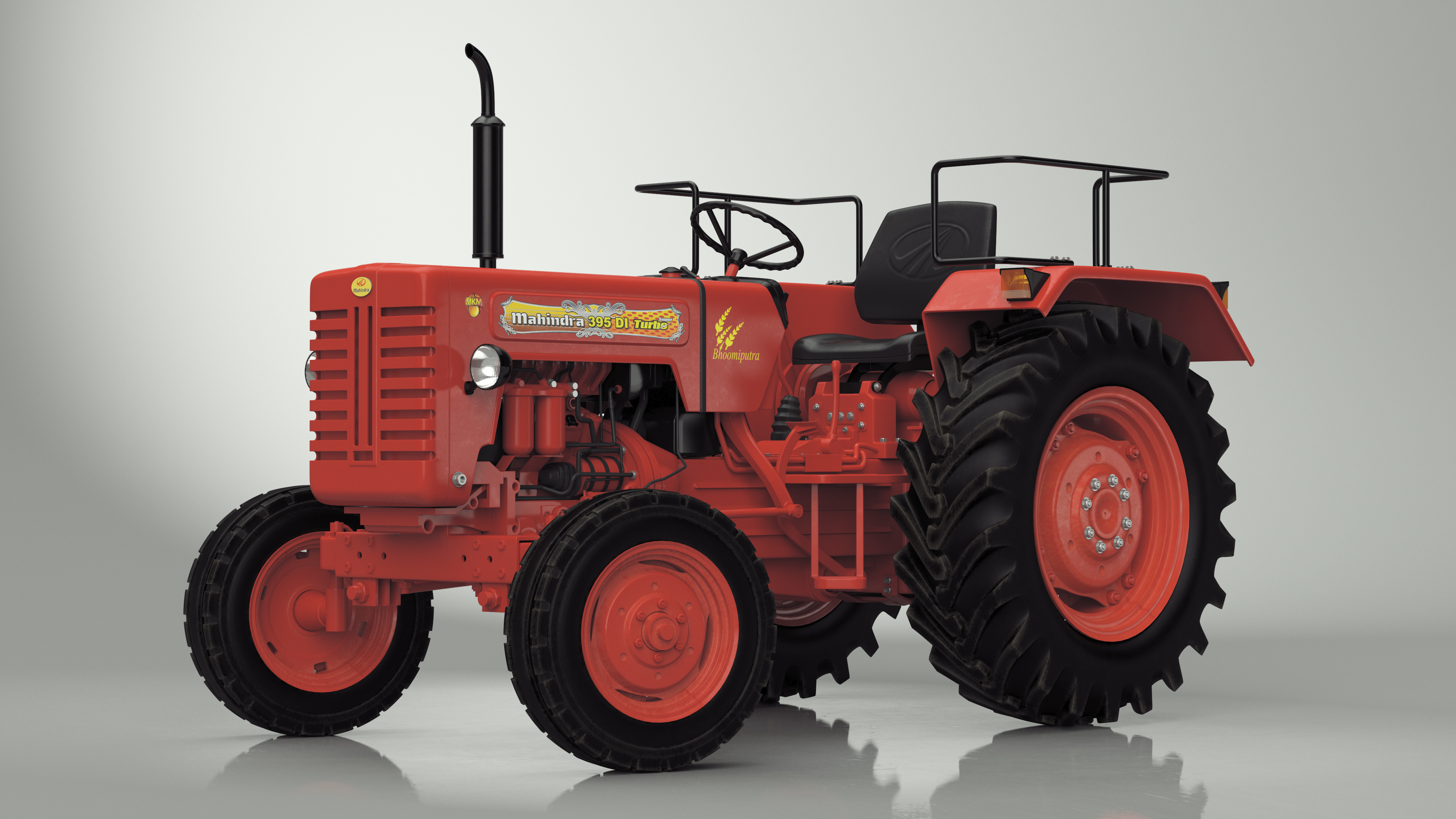 Mahindra 595DI Turbomax Tractor Rigged for Maya 3D
