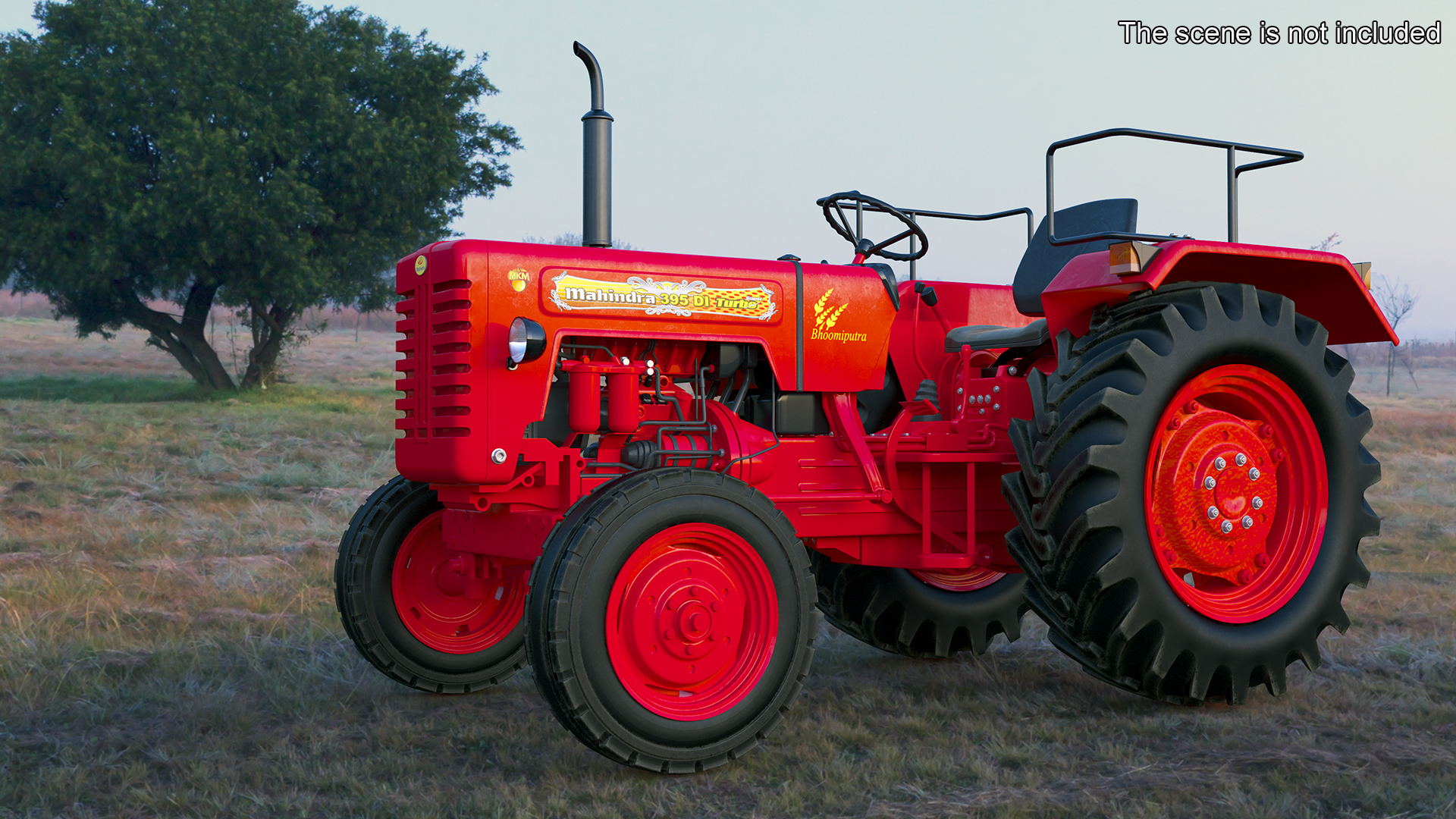 Mahindra 595DI Turbomax Tractor Rigged for Maya 3D