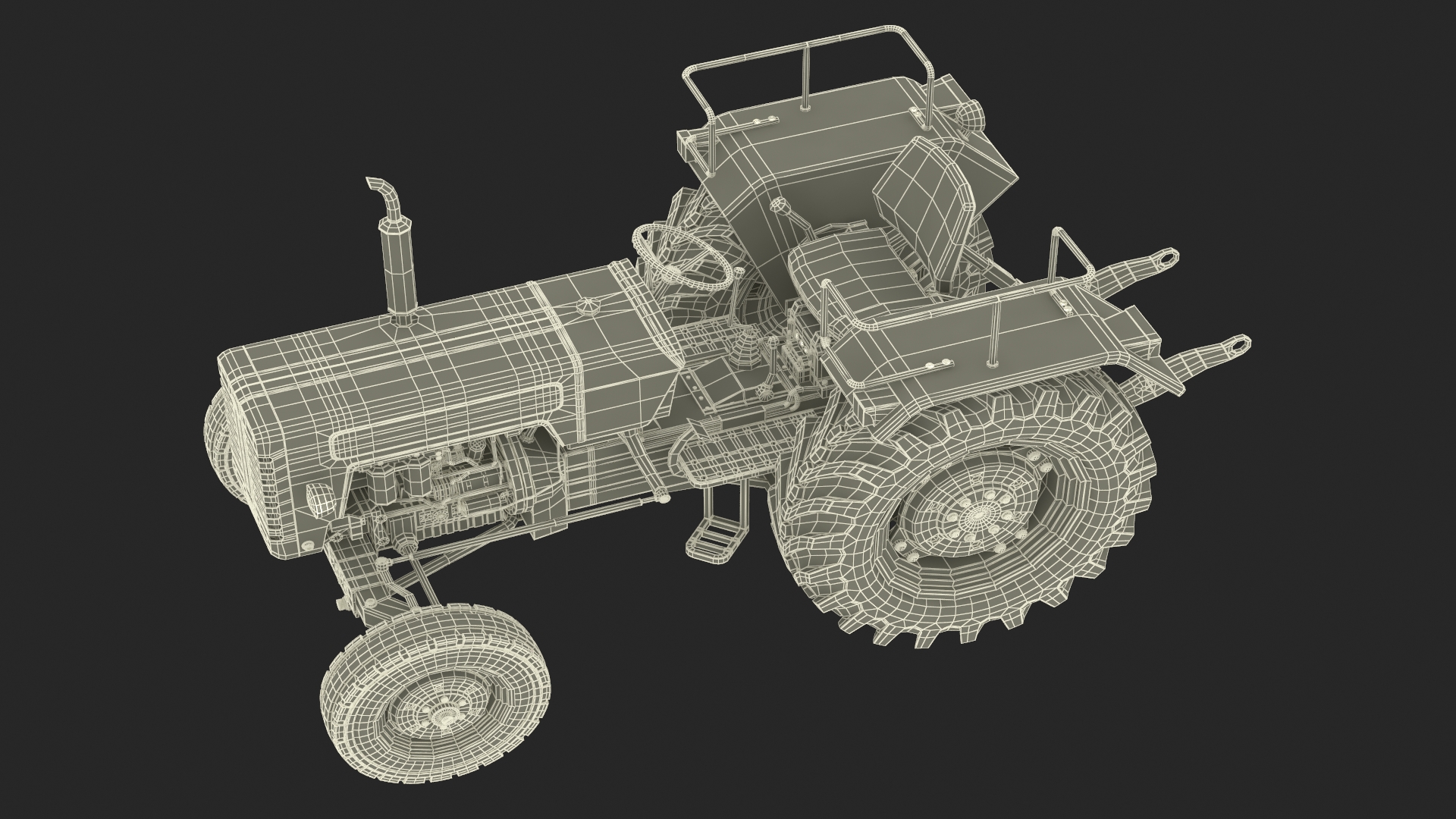 Mahindra 595DI Turbomax Tractor Rigged for Maya 3D