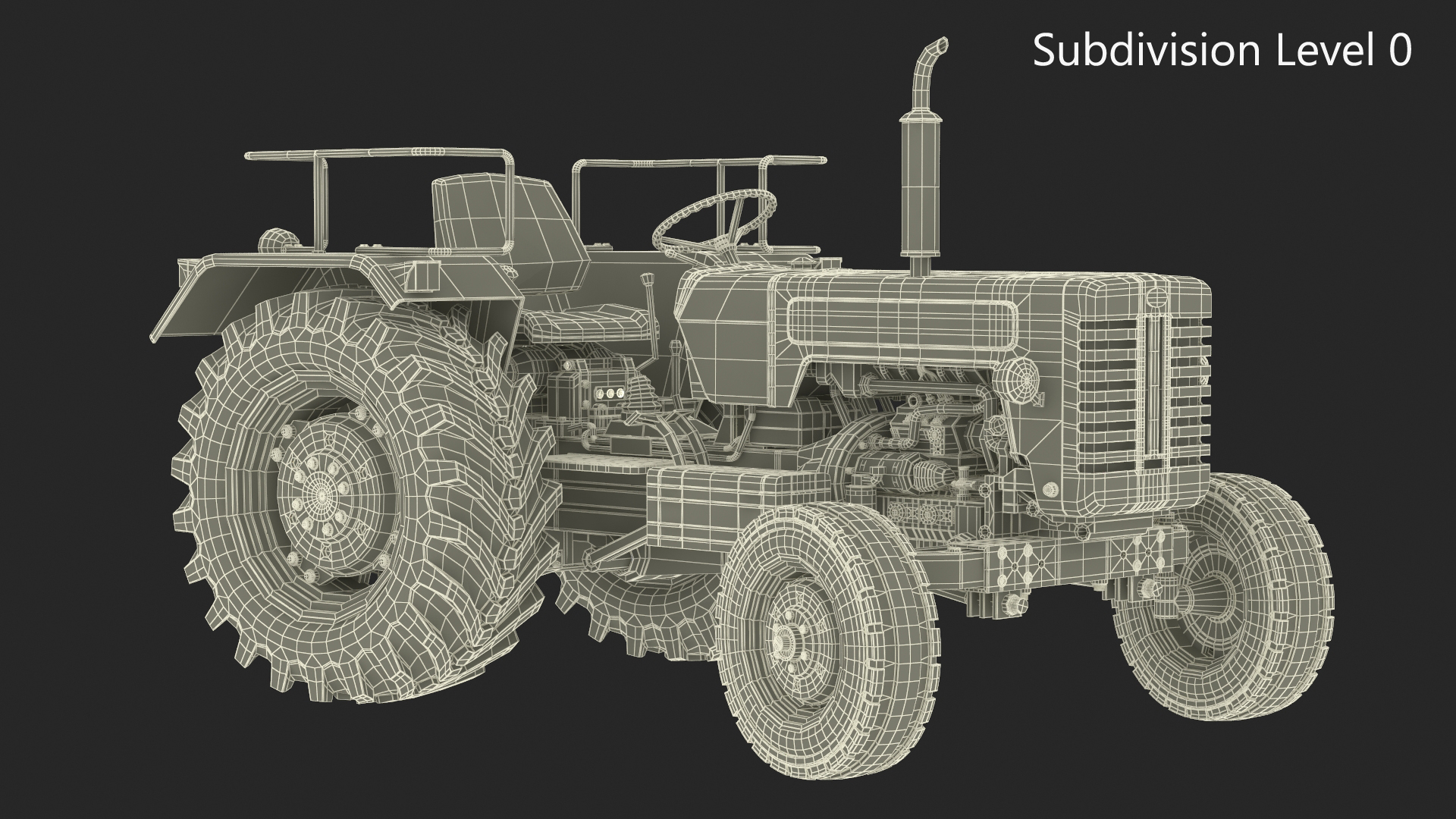 Mahindra 595DI Turbomax Tractor Rigged for Maya 3D
