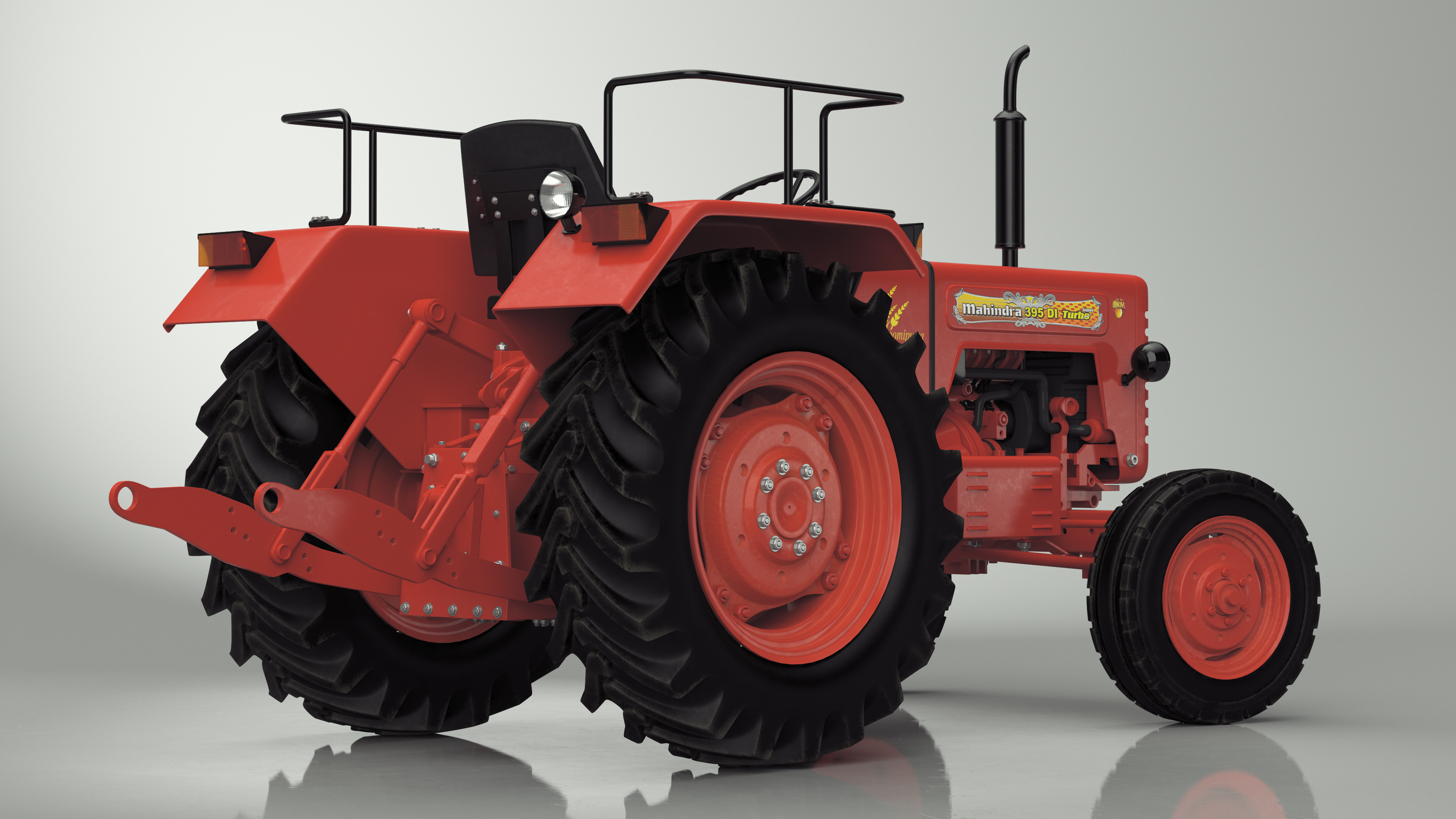 Mahindra 595DI Turbomax Tractor Rigged for Maya 3D