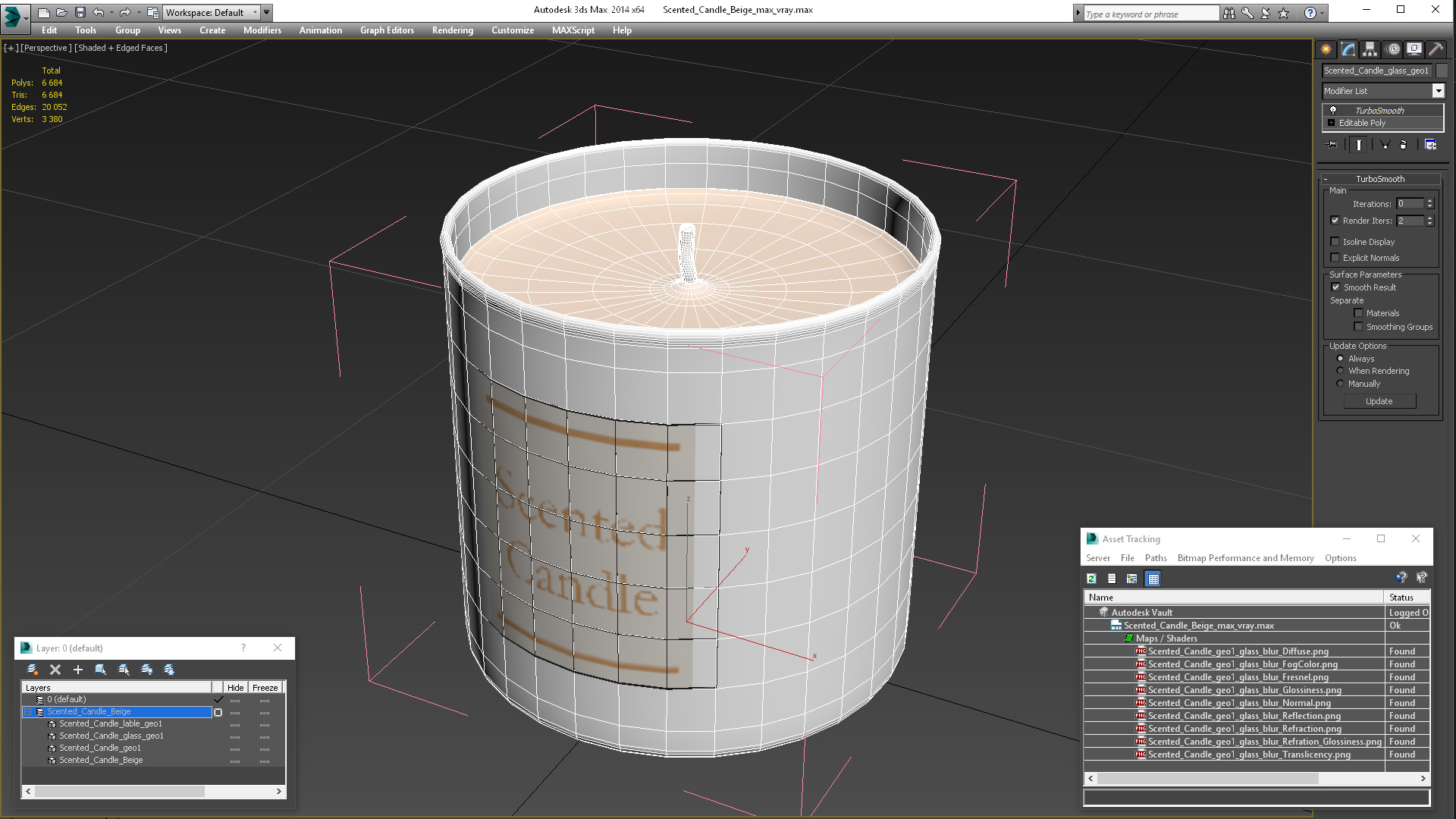 3D model Scented Candle Beige