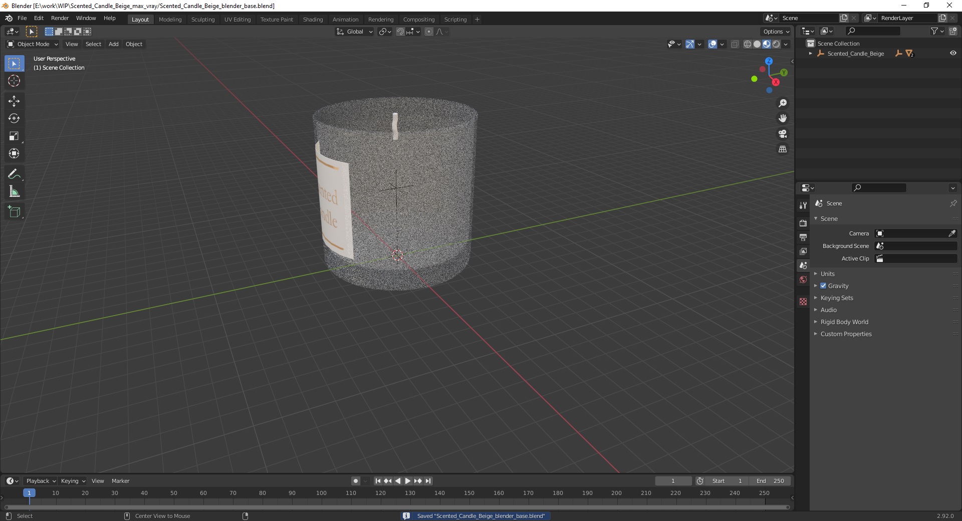 3D model Scented Candle Beige
