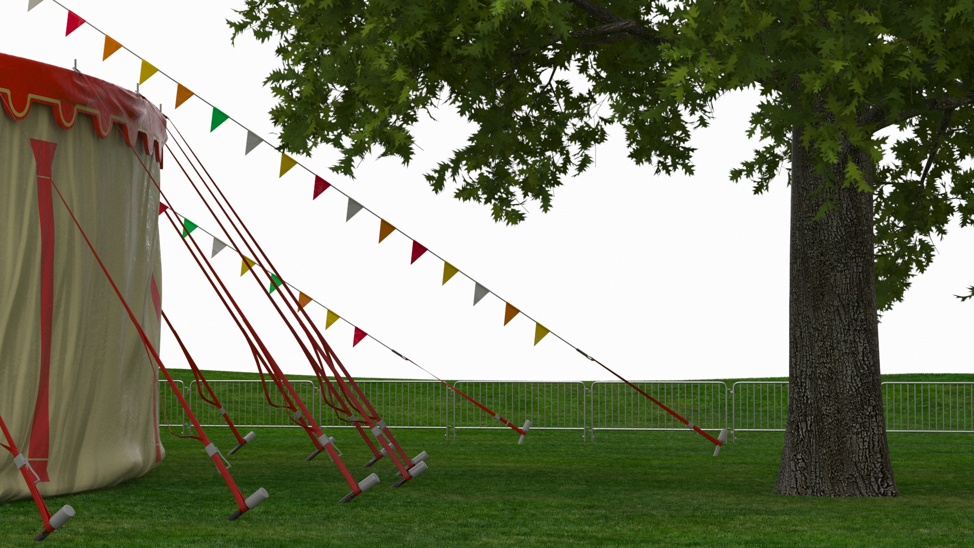 3D Circus Tent Setup and Transport Truck with Fur