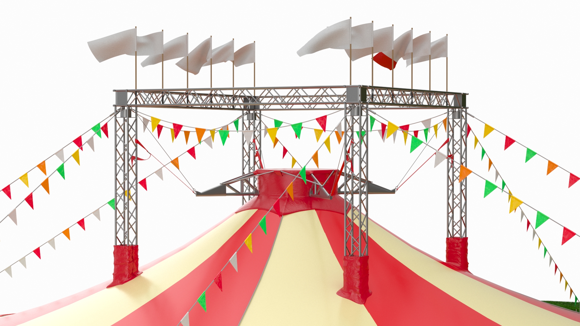 3D Circus Tent Setup and Transport Truck with Fur