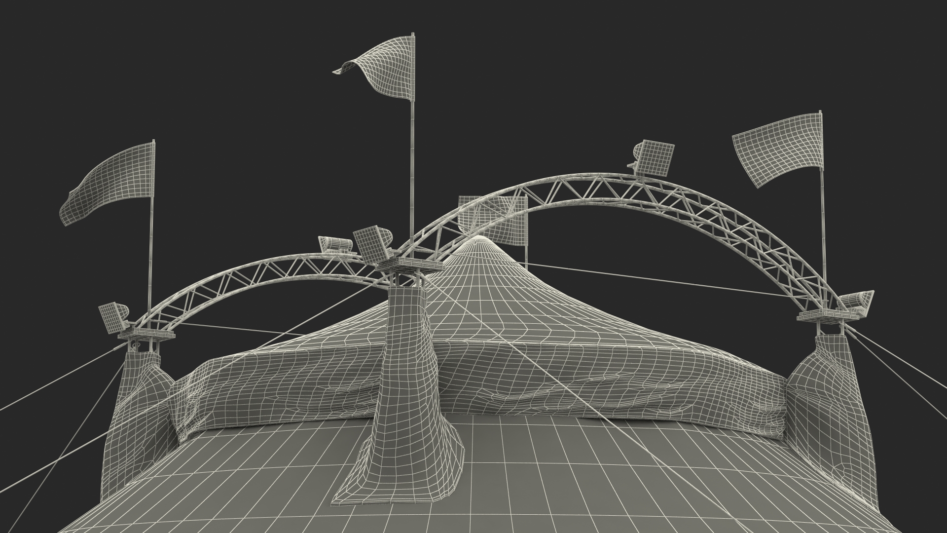 3D Circus Tent Setup and Transport Truck with Fur