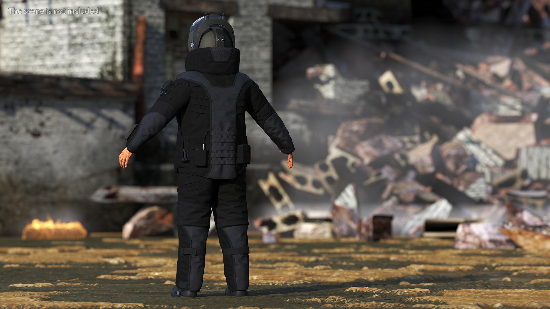 3D EOD 10 Bomb Suit Black Rigged for Maya model