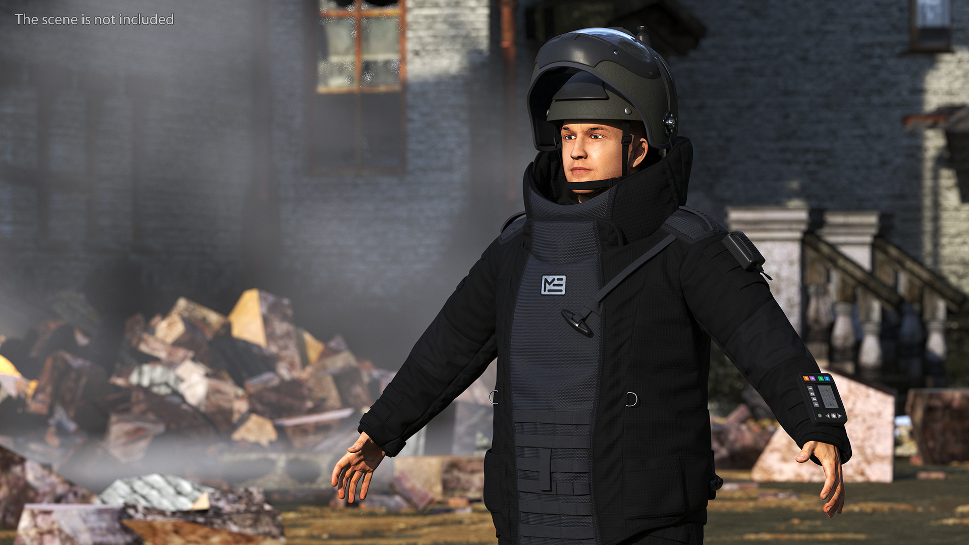 3D EOD 10 Bomb Suit Black Rigged for Maya model
