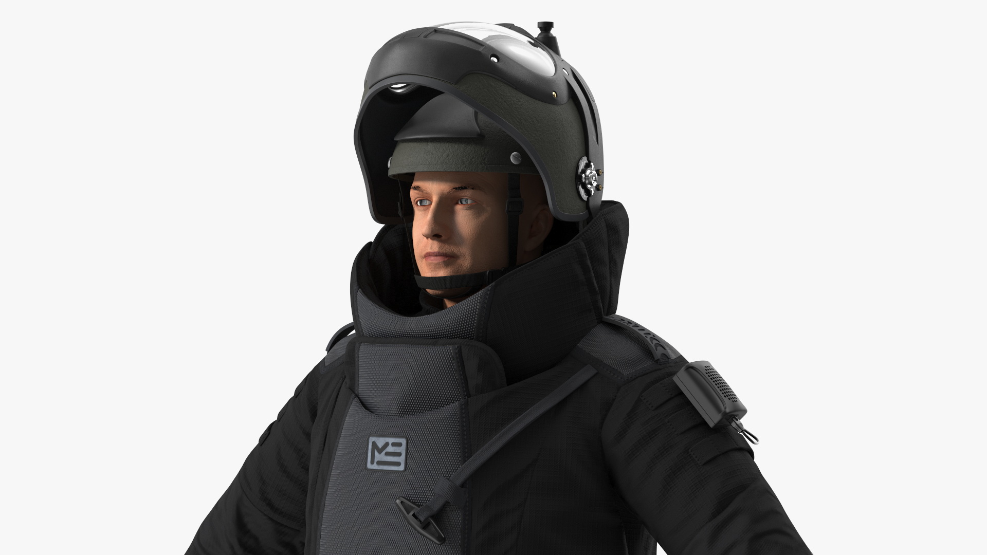 3D EOD 10 Bomb Suit Black Rigged for Maya model