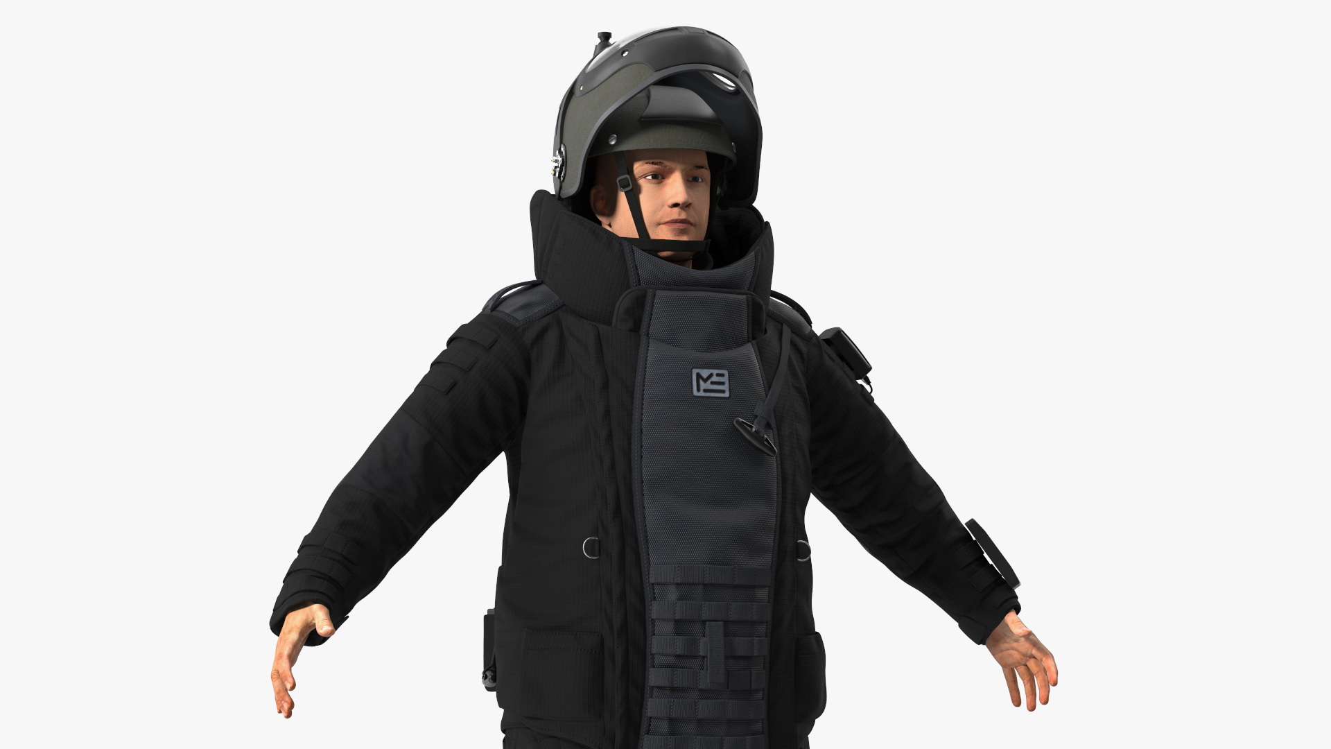 3D EOD 10 Bomb Suit Black Rigged for Maya model