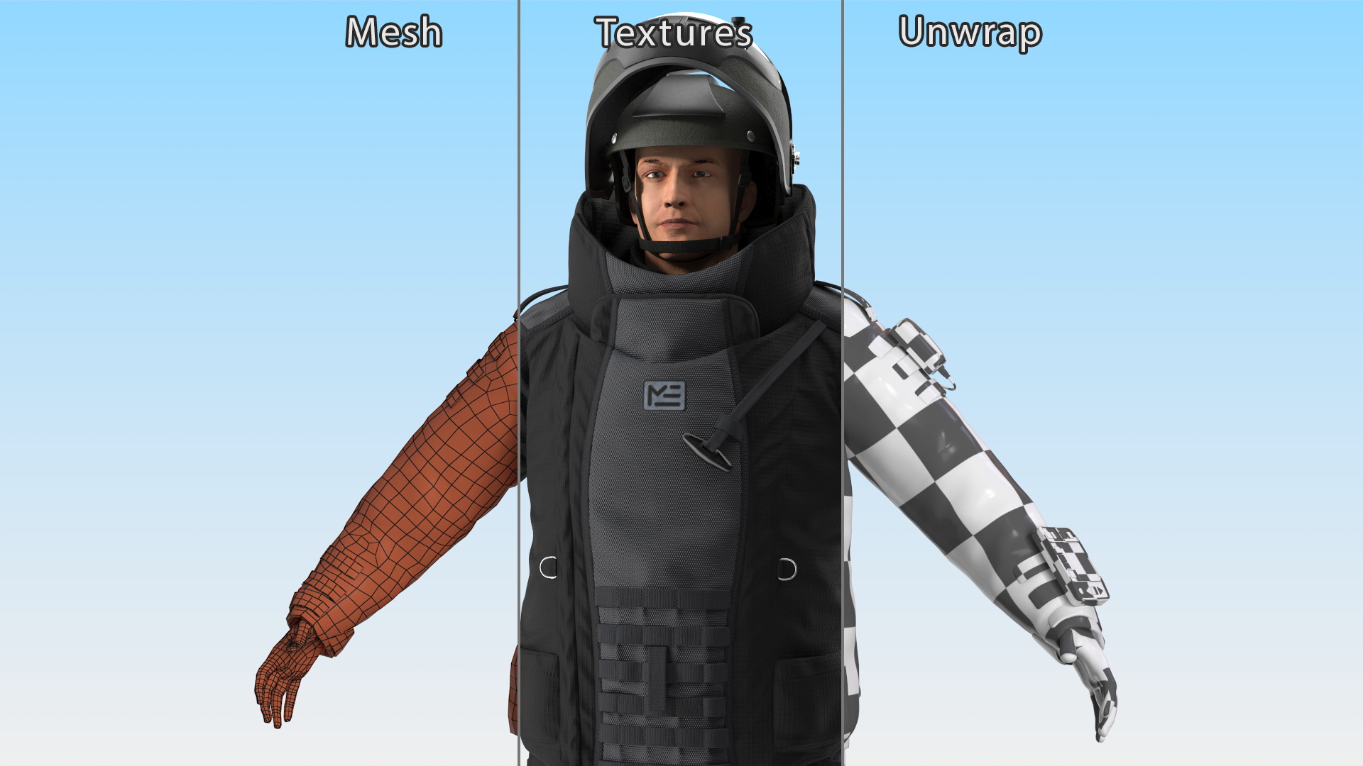 3D EOD 10 Bomb Suit Black Rigged for Maya model