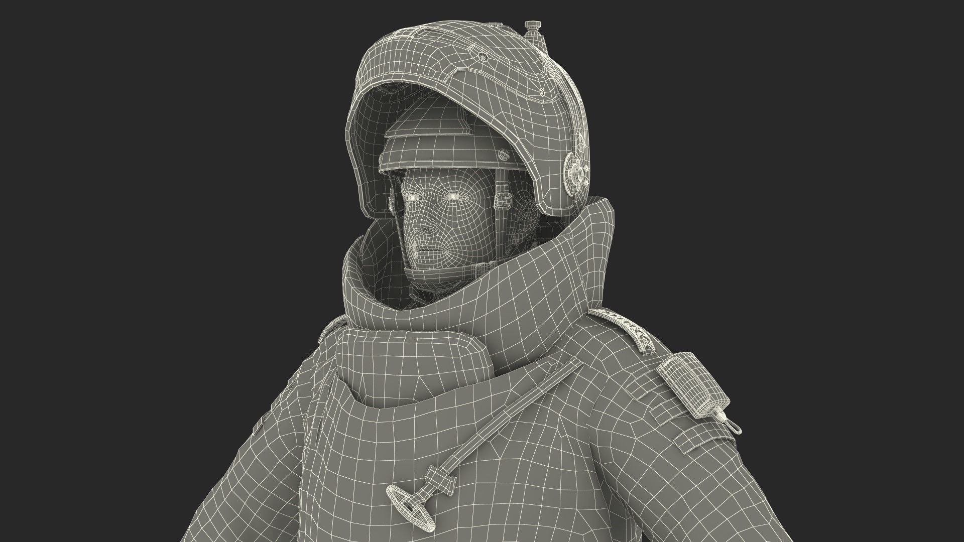 3D EOD 10 Bomb Suit Black Rigged for Maya model