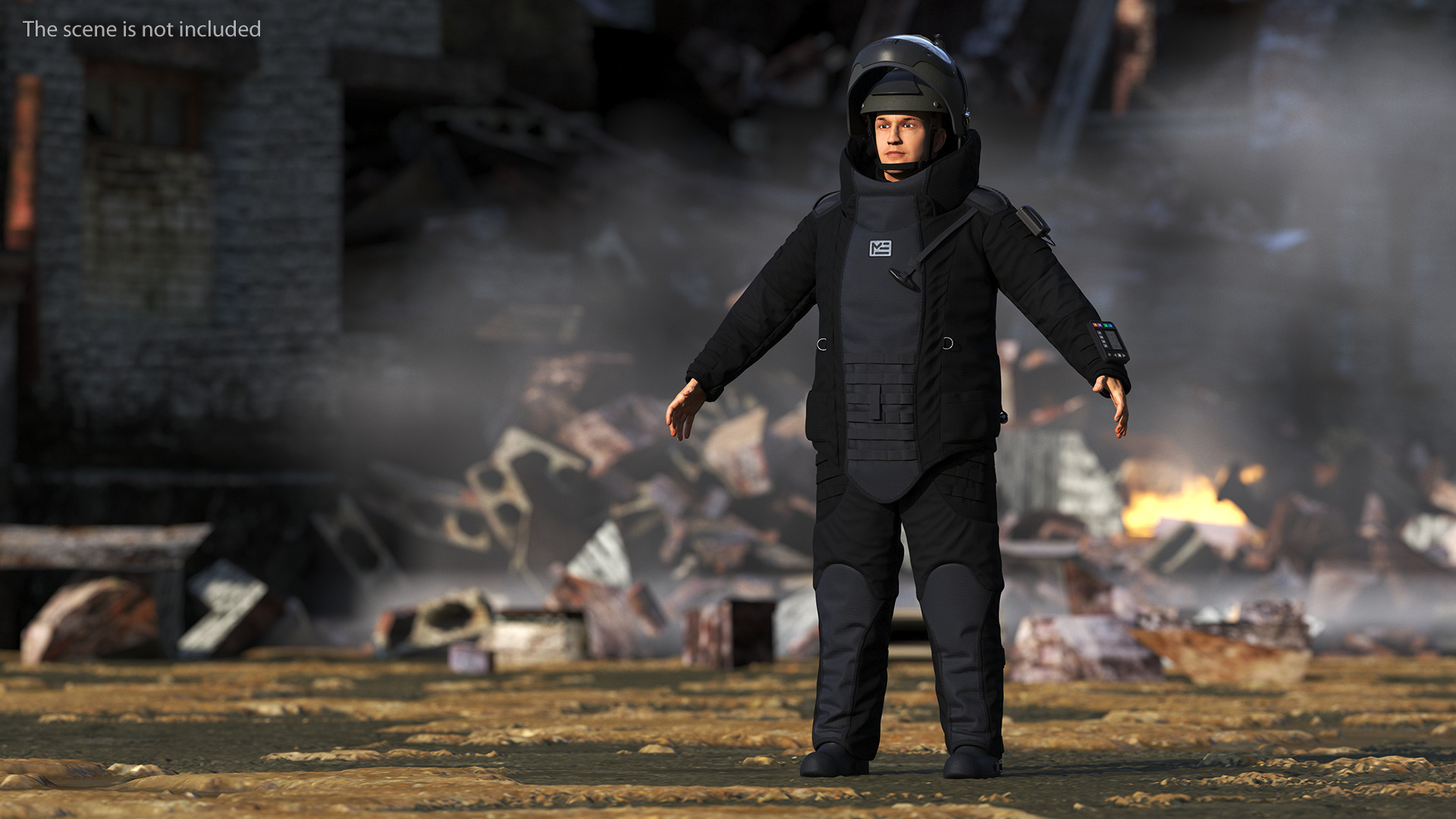 3D EOD 10 Bomb Suit Black Rigged for Maya model
