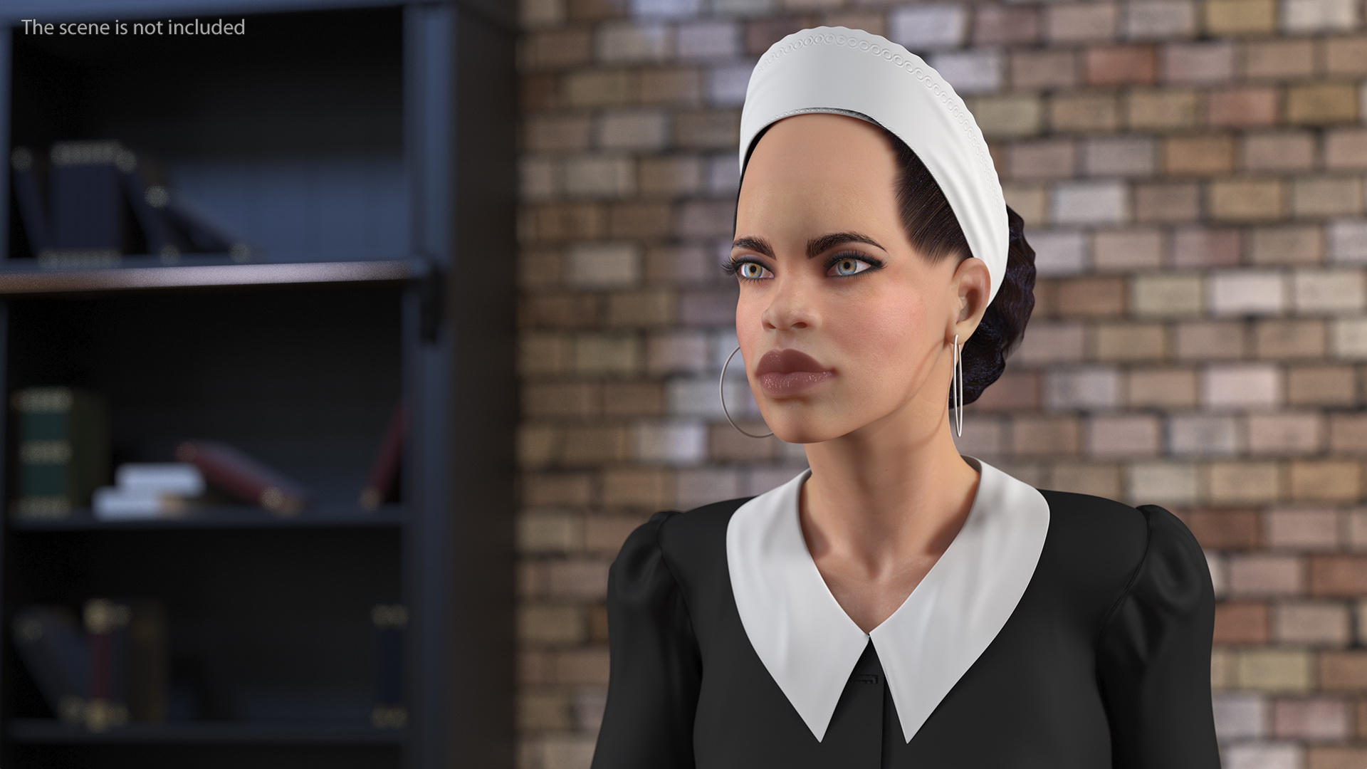 3D Light Skin Black Maid with Dyson Big Ball Vacuum Cleaner