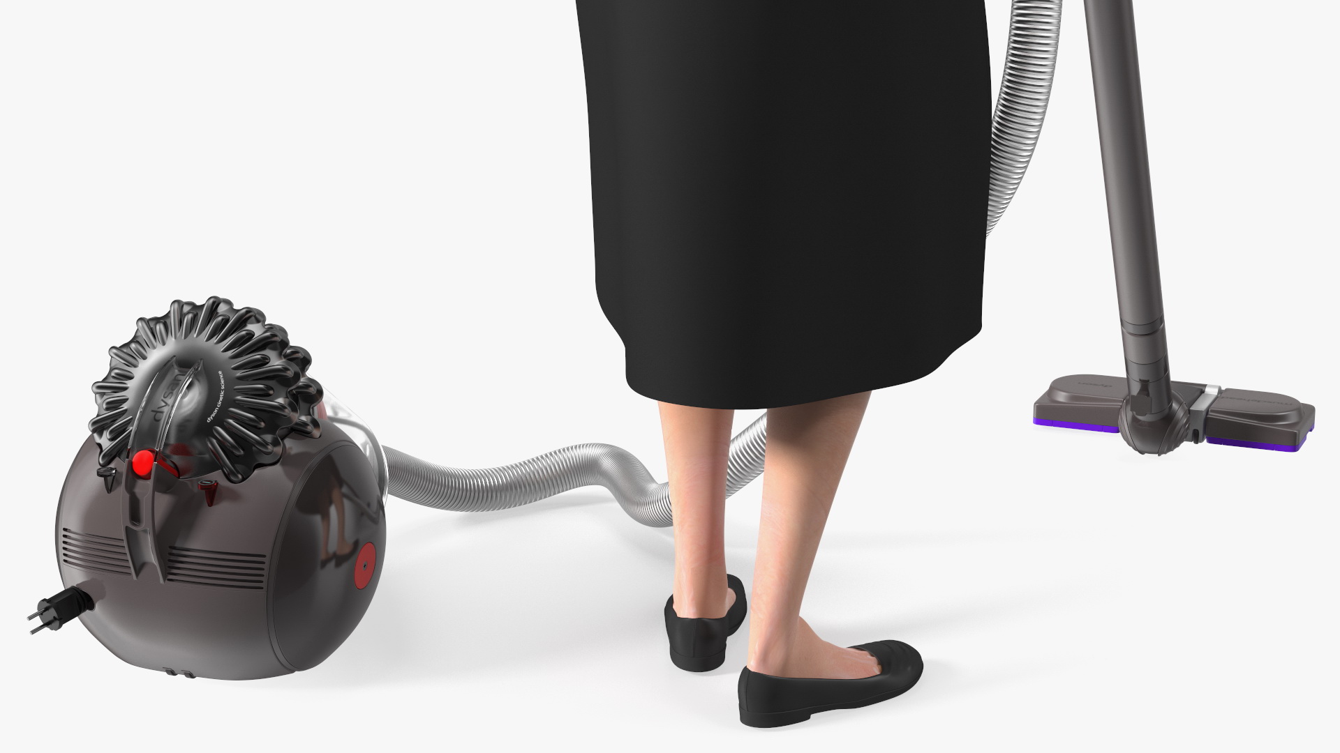 3D Light Skin Black Maid with Dyson Big Ball Vacuum Cleaner