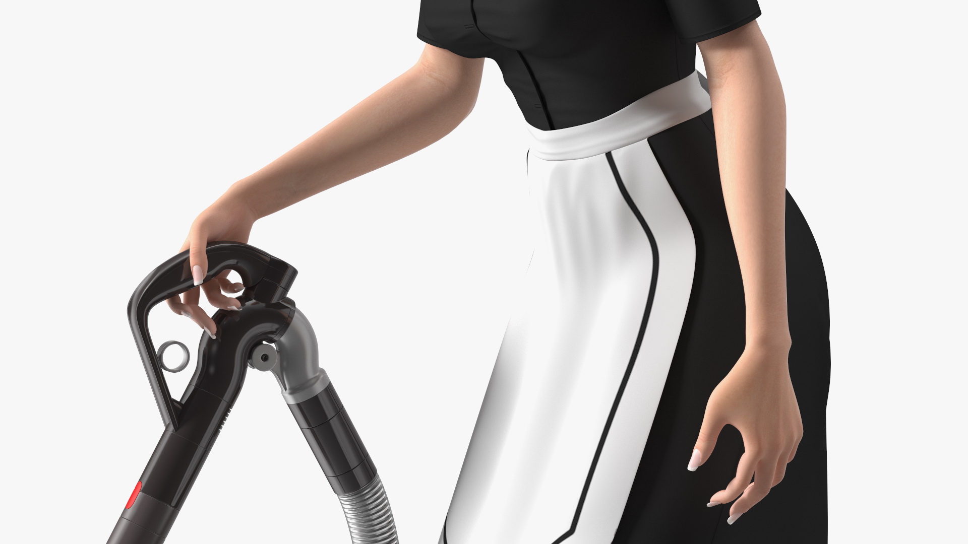 3D Light Skin Black Maid with Dyson Big Ball Vacuum Cleaner