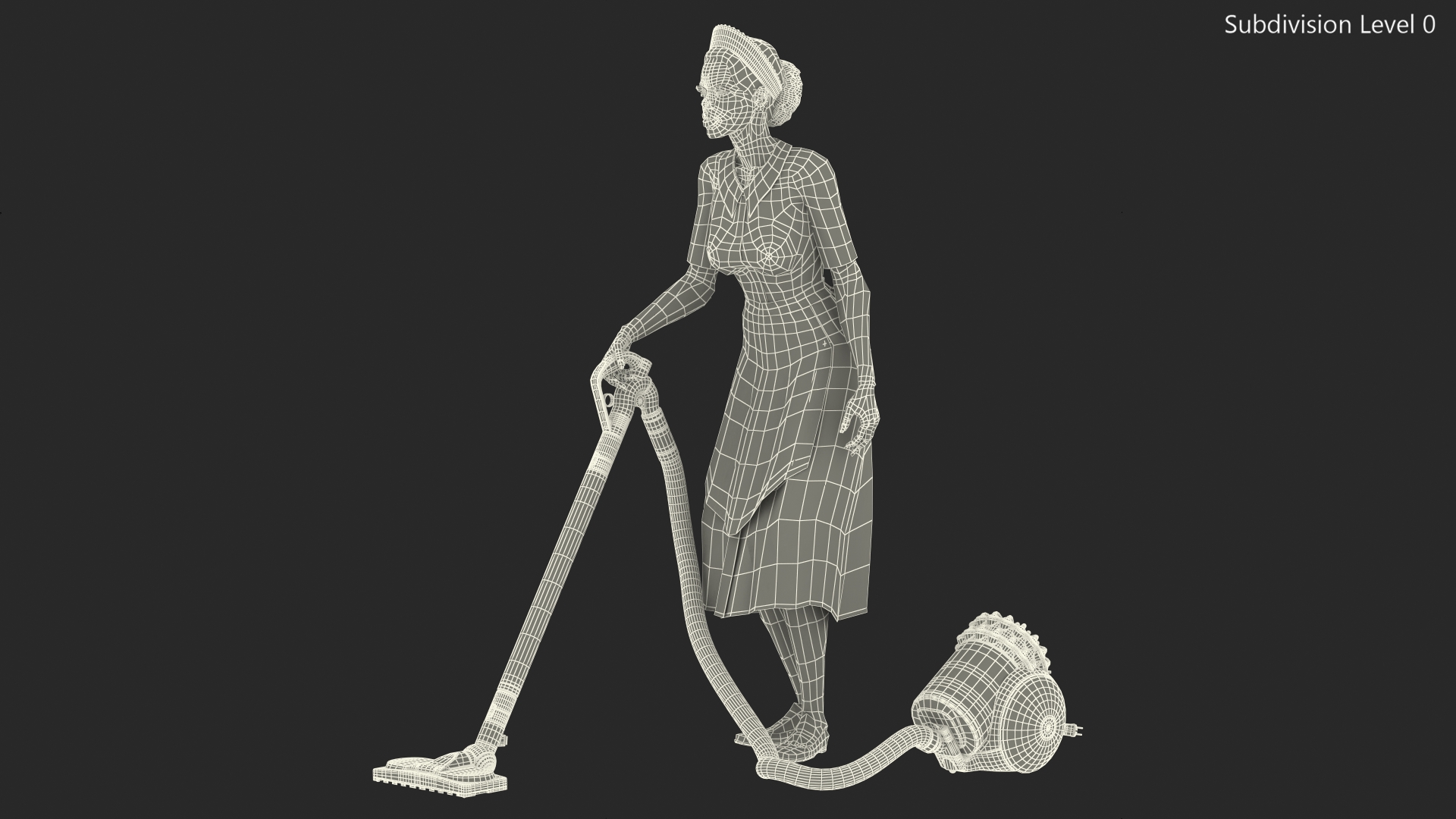 3D Light Skin Black Maid with Dyson Big Ball Vacuum Cleaner