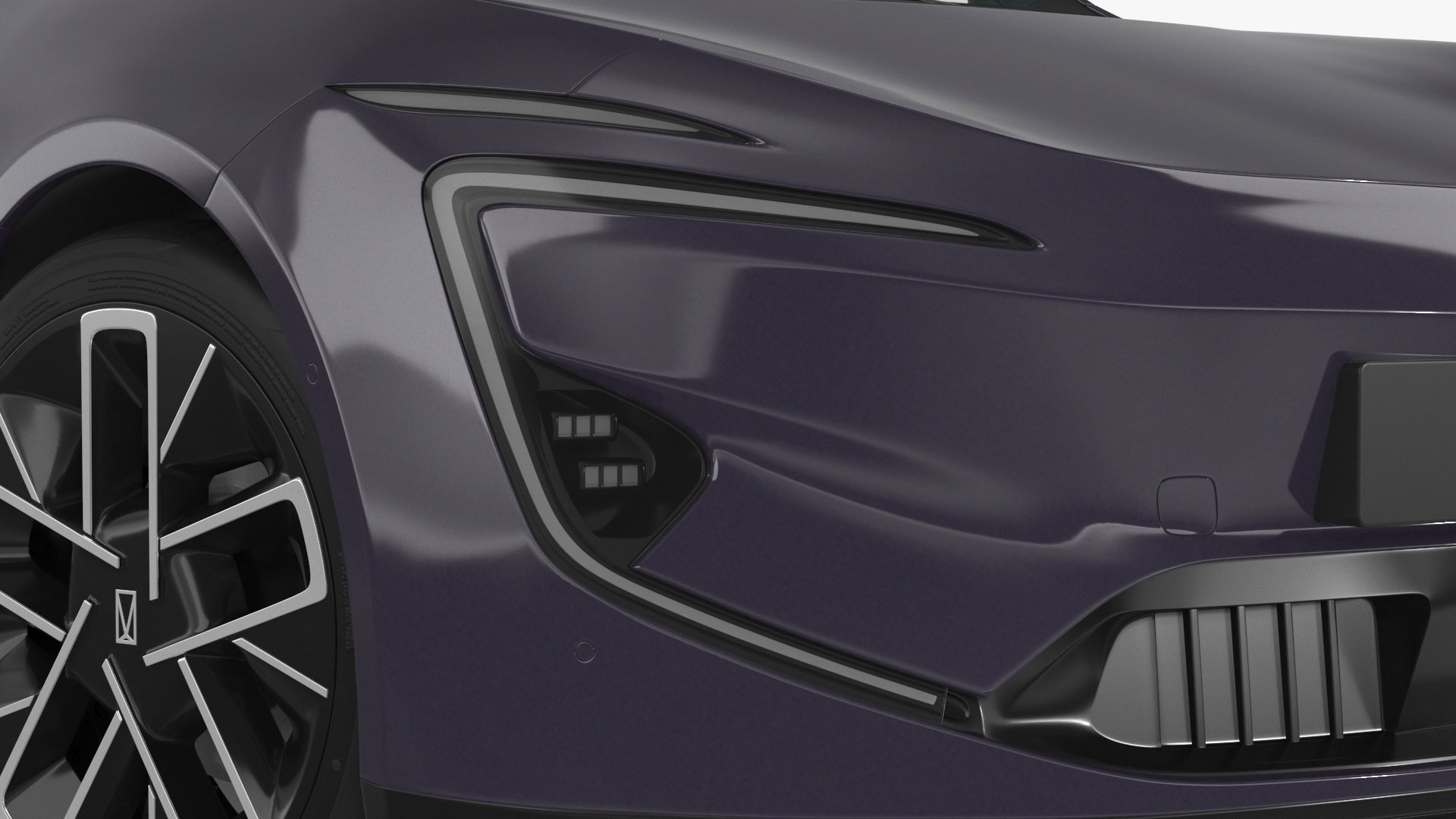 3D Avatr 12 EV Purple Color Rigged