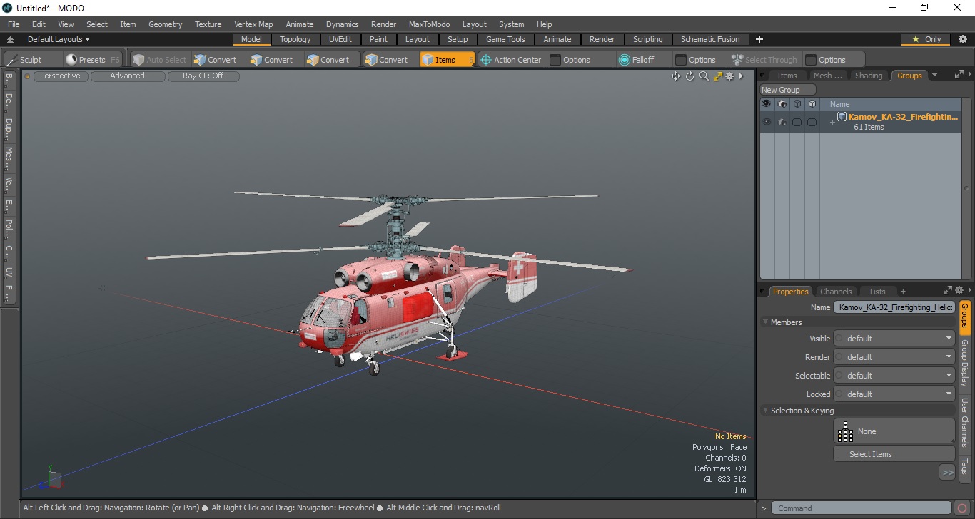 3D model Kamov KA-32 Firefighting Helicopter