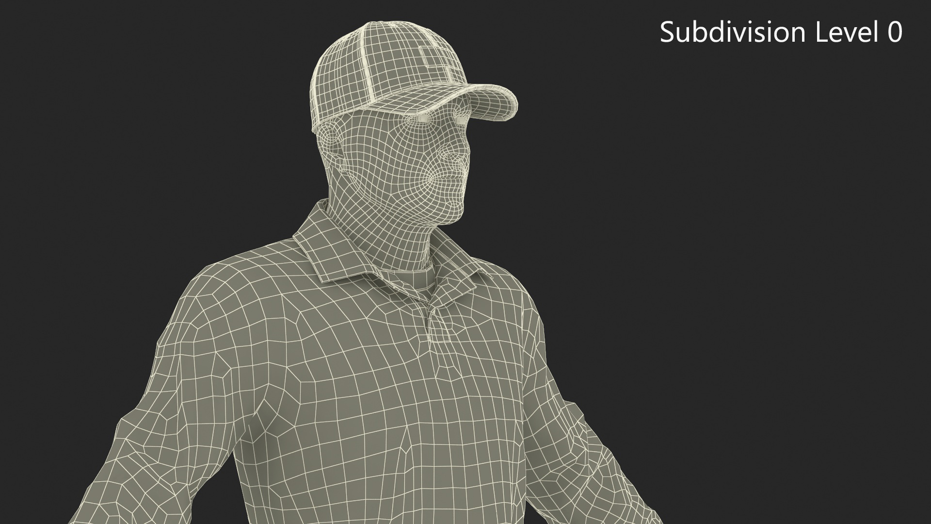 Baseball Umpire in Cap Rigged 3D model