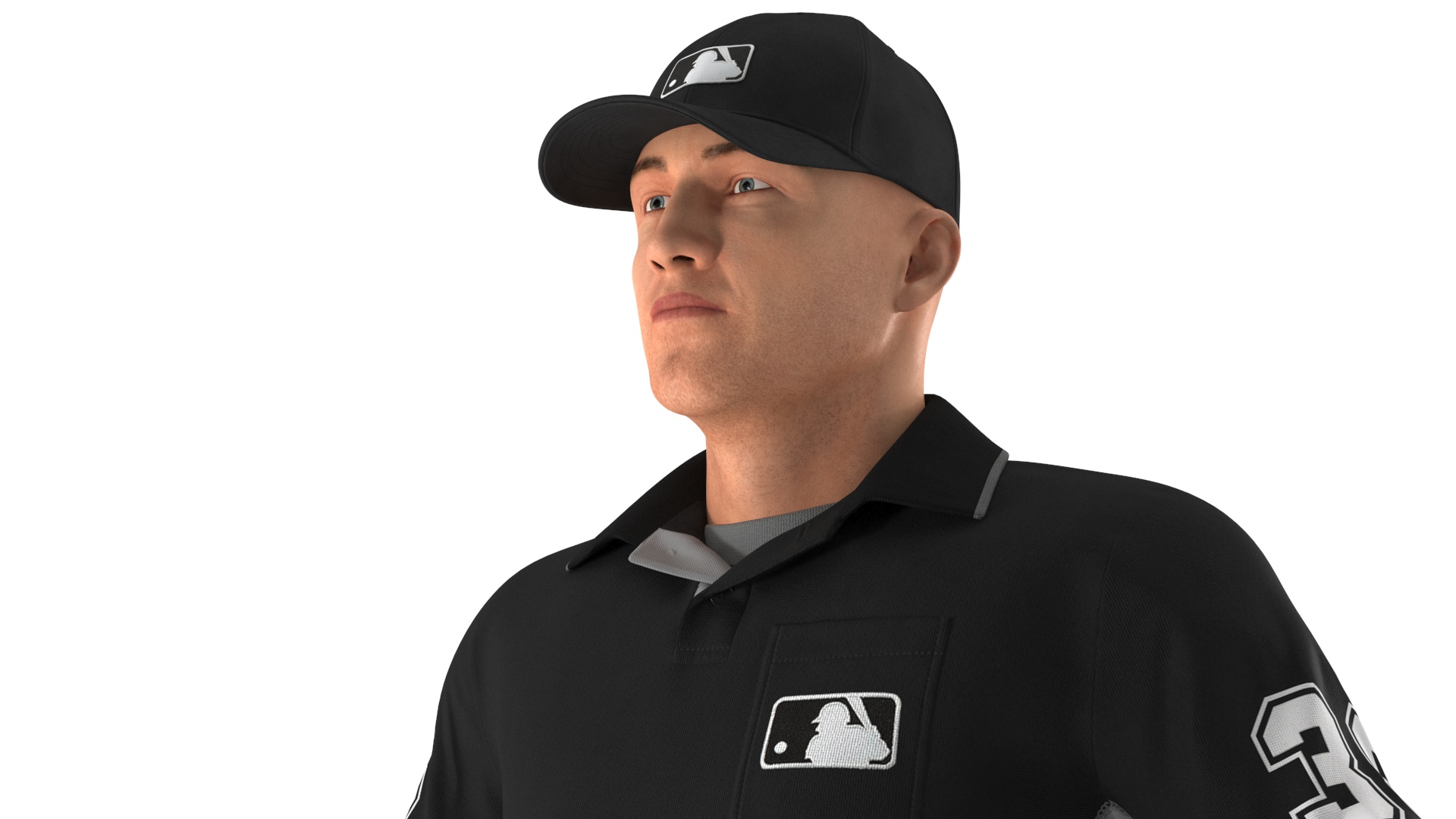 Baseball Umpire in Cap Rigged 3D model