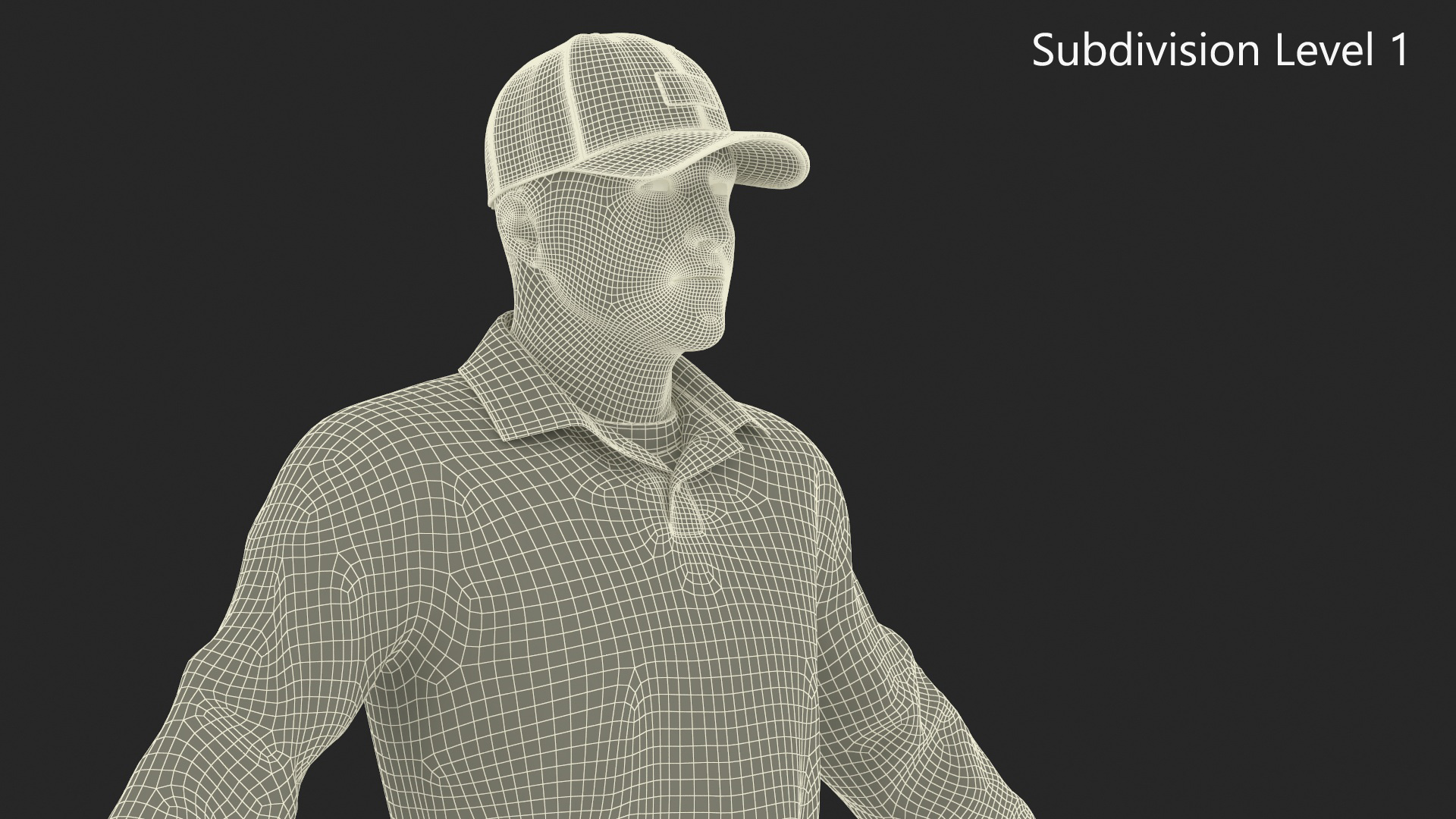 Baseball Umpire in Cap Rigged 3D model
